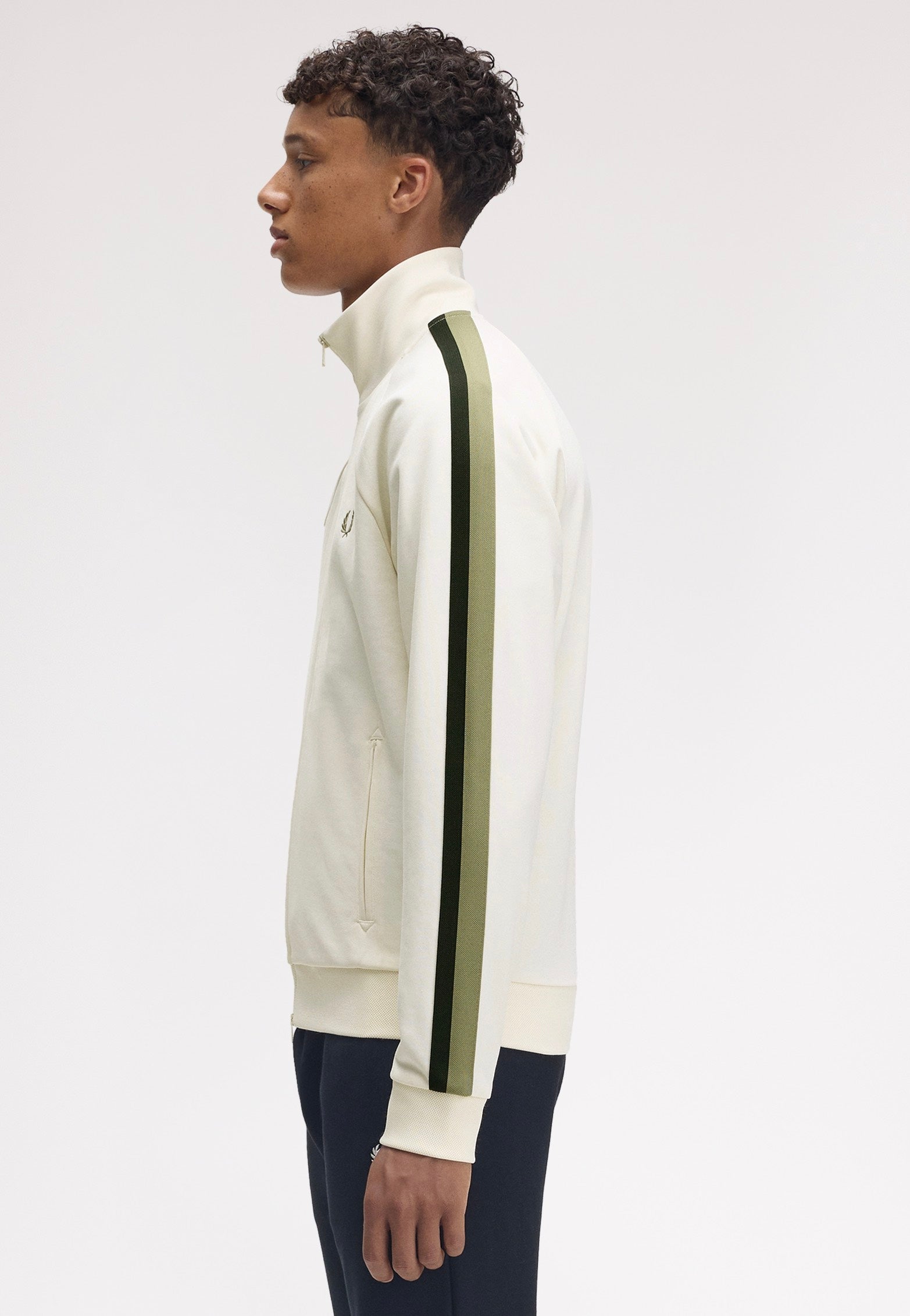 Fred Perry - Two Colour Tape Light Ecru - Track Jacket | Men-Image