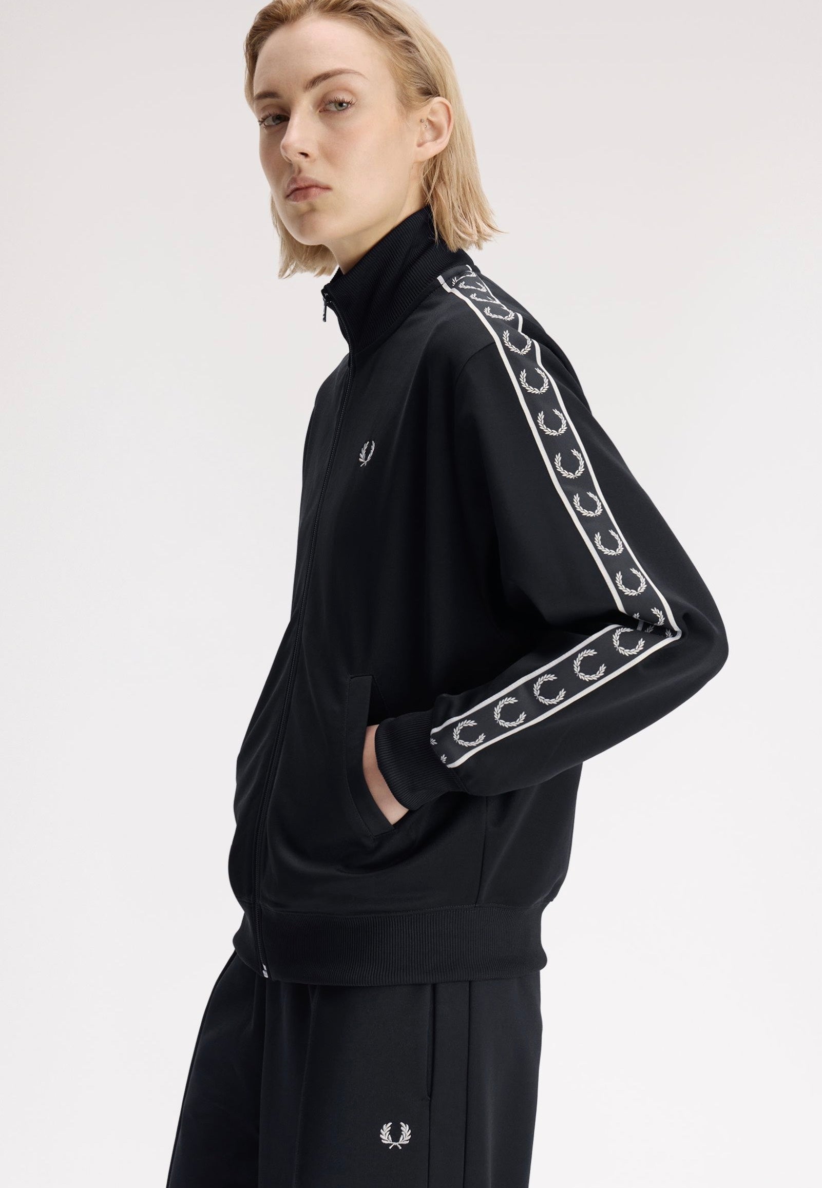 Fred Perry Taped Track Navy - Track Jacket | Impericon