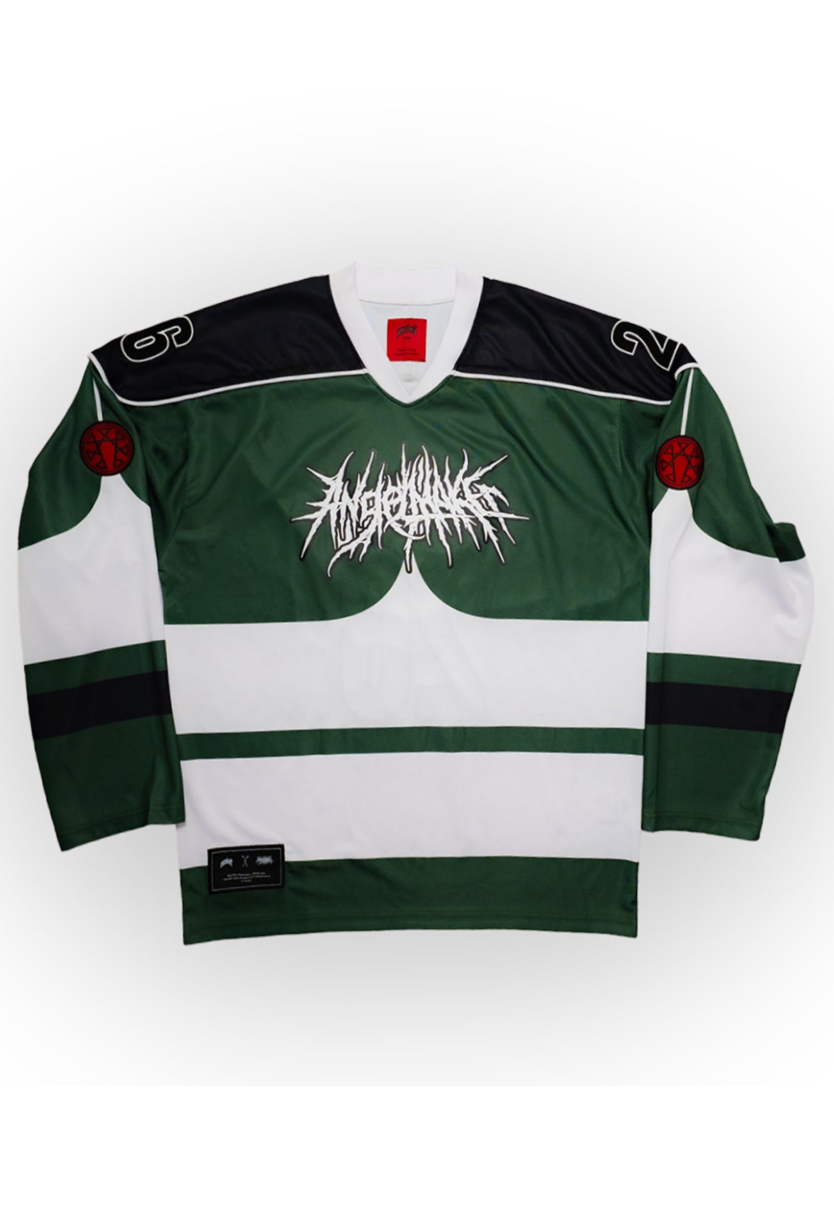 MaskOff Apparel x Angelmaker ANGELMAKER Performance Green Hockey Jersey | Men-Image