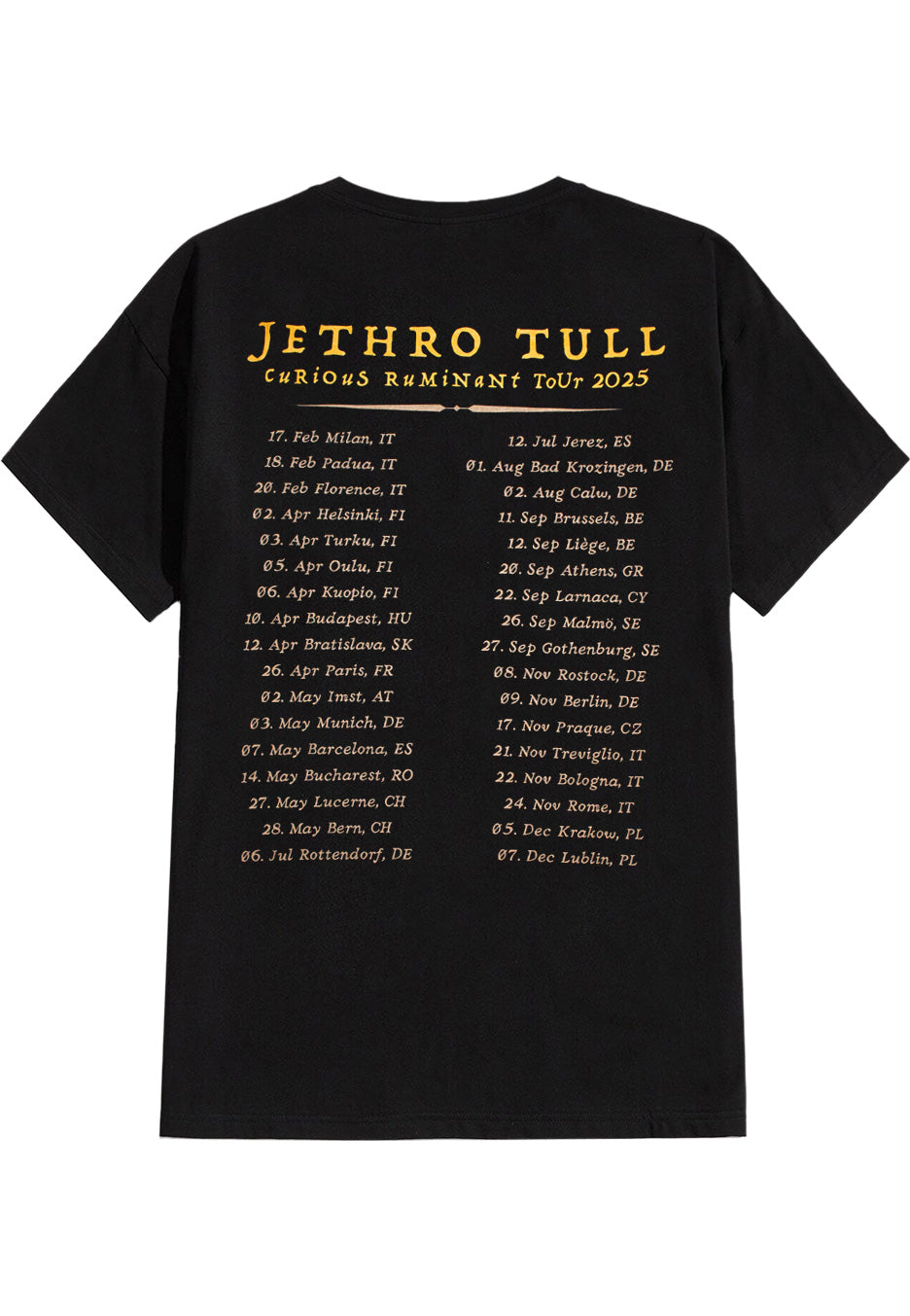 Jethro Tull - European Tourshirt 2025 – Curious Ruminant - T-Shirt