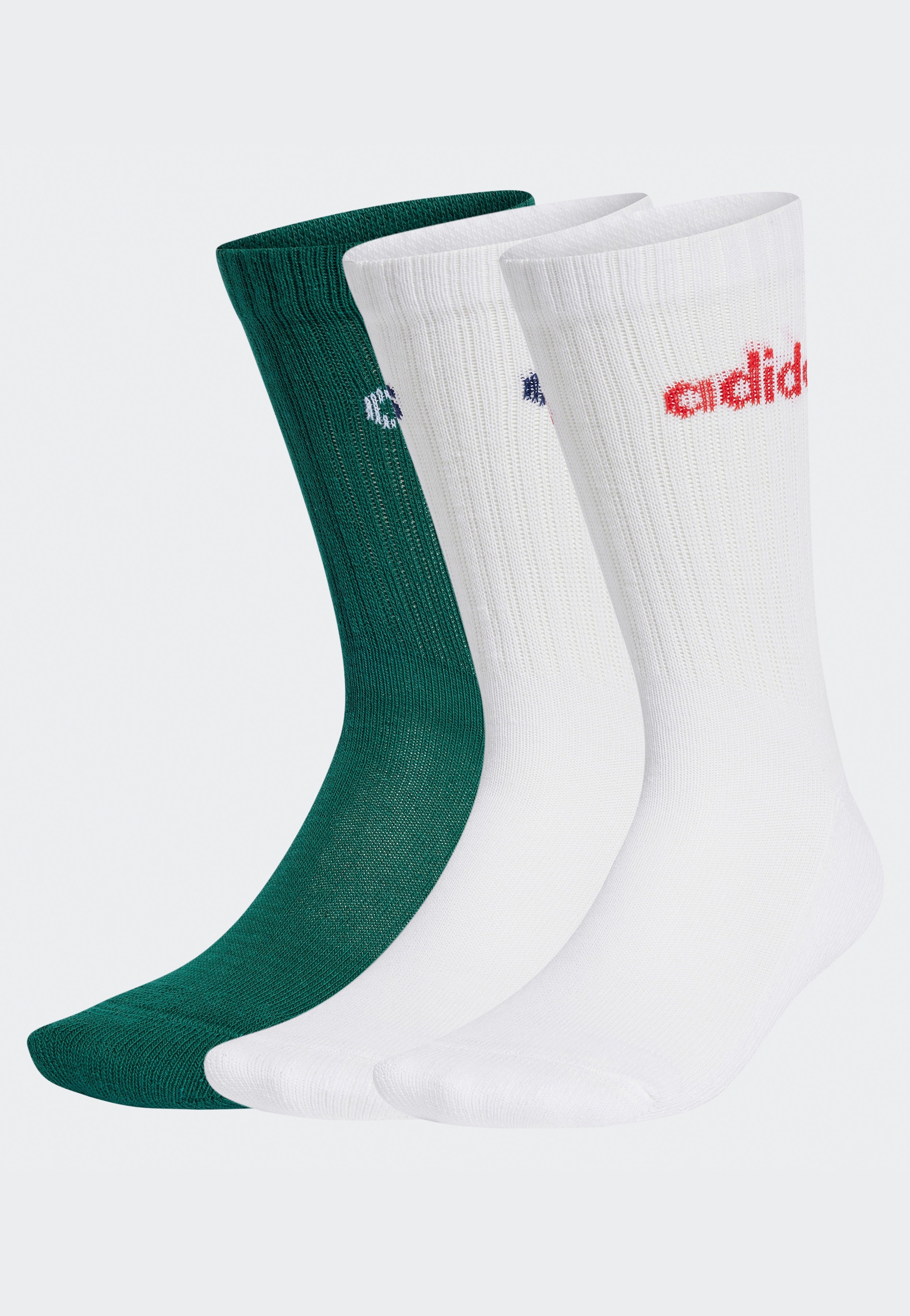 Adidas - C Lin Crew Pack Of 3 Cgreen/White/White - Socks | Neutral-Image