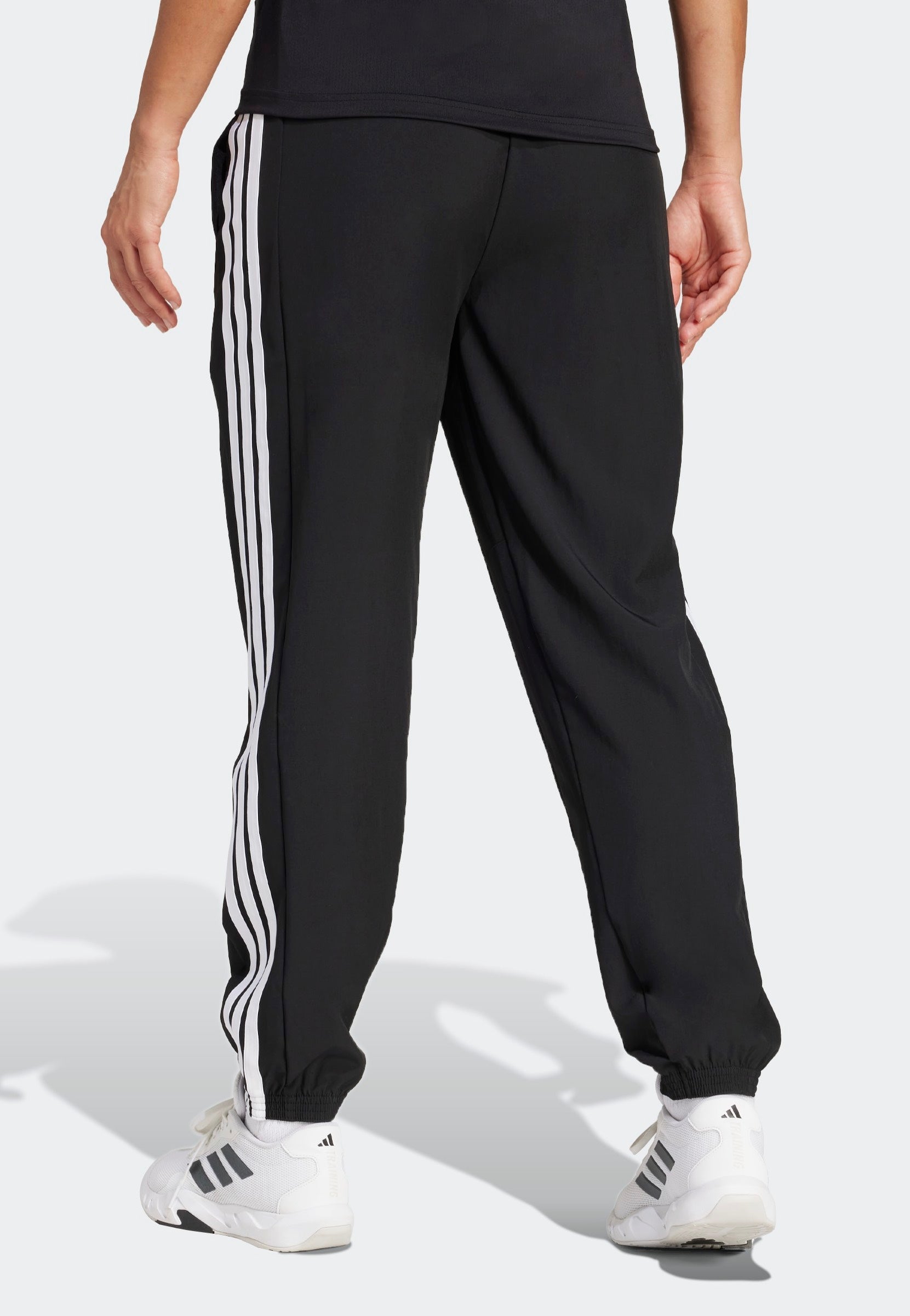 Adidas - Workout Essentials 3-Stripes Woven Black/White - Sweat Pants | Women-Image