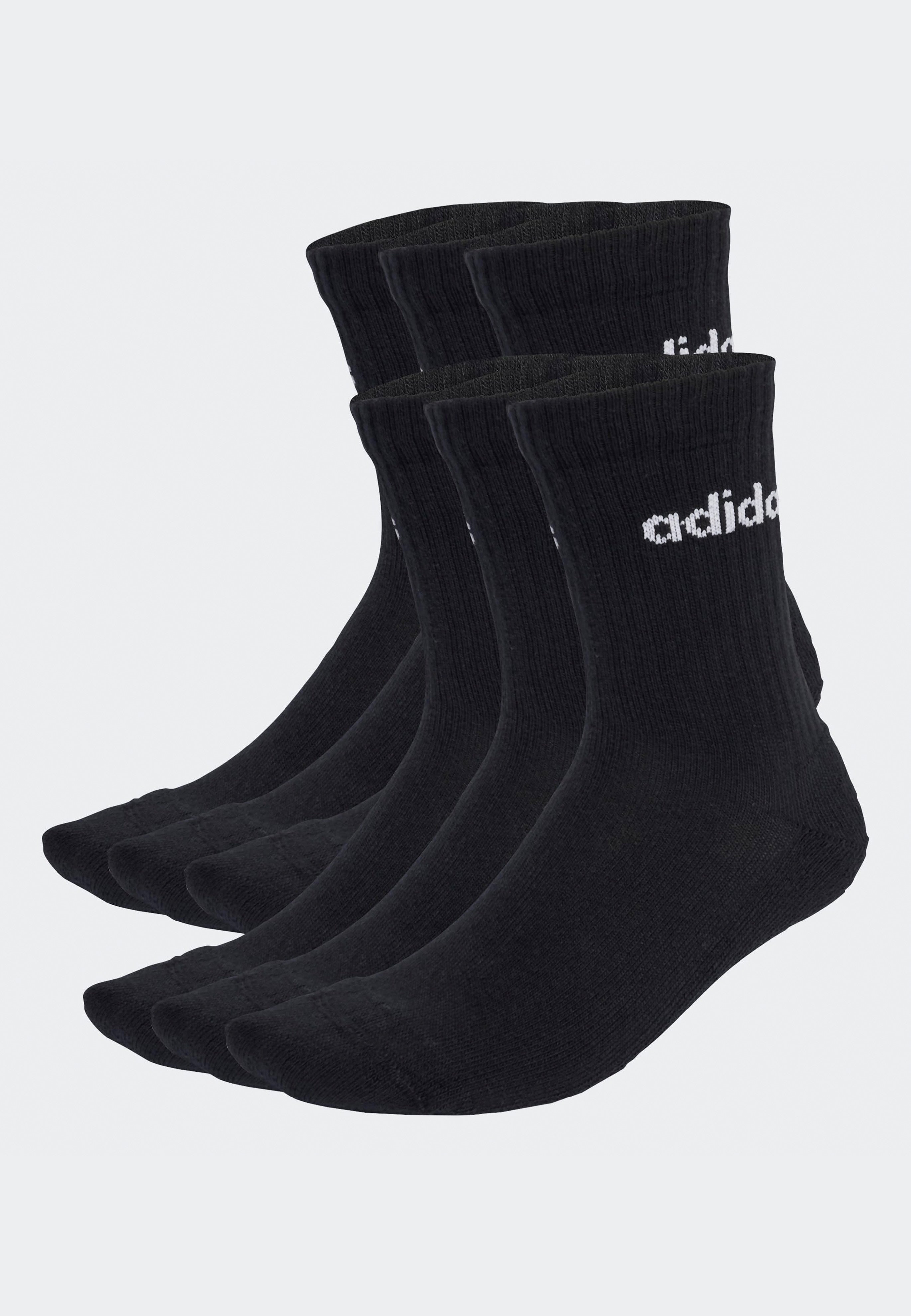 Adidas - Linear CrewPack Of 6 Black/White - Socks | Neutral-Image