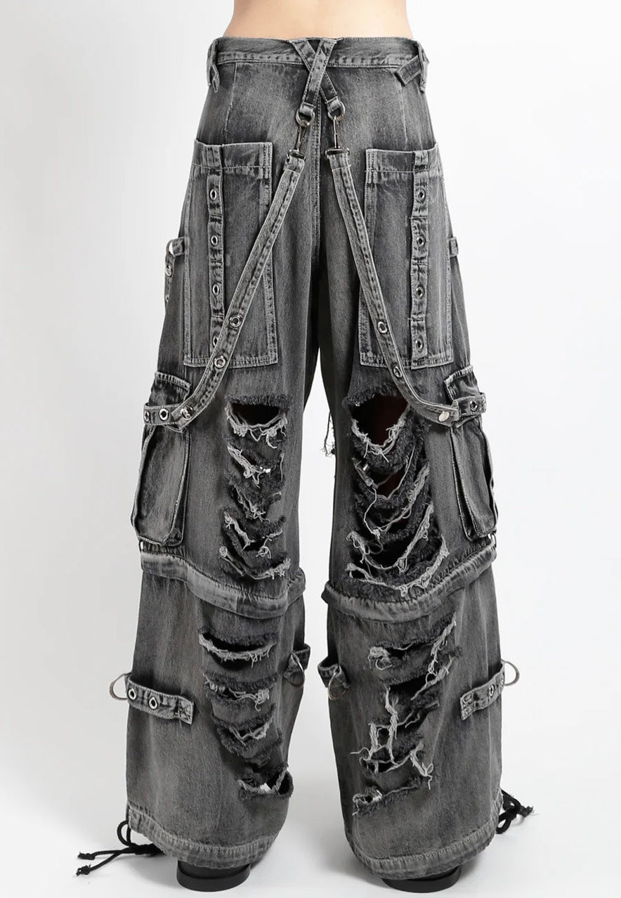 Tripp NYC Shredder Denim Full Force Pant Black Fog Wash - Jeans