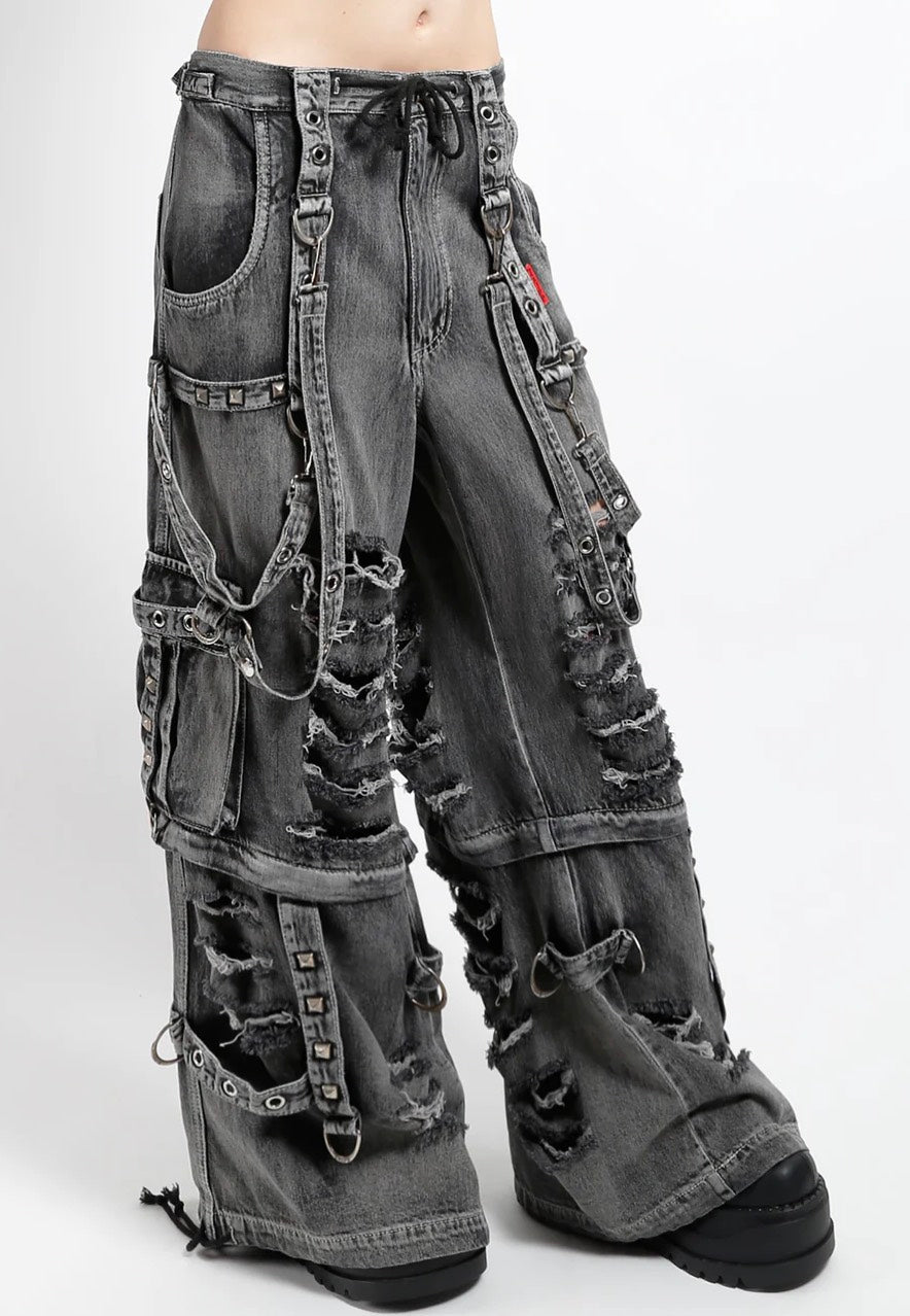 Tripp NYC Shredder Denim Full Force Pant Black Fog Wash Jeans | Women-Image