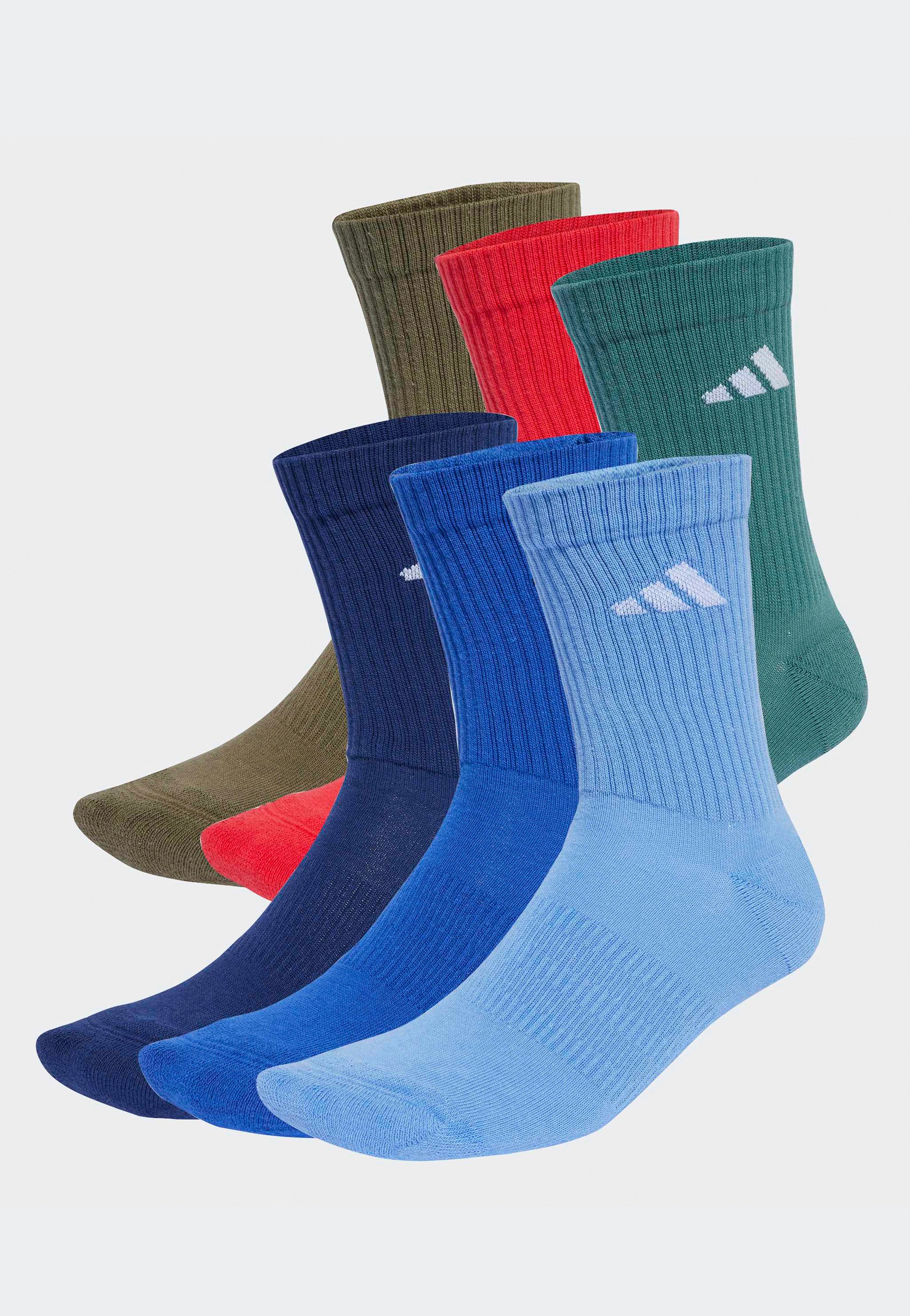 Adidas - Cushioned Crew Pack Of 6 Dkblue/Royblu/Olistr/Purr - Socks | Neutral-Image