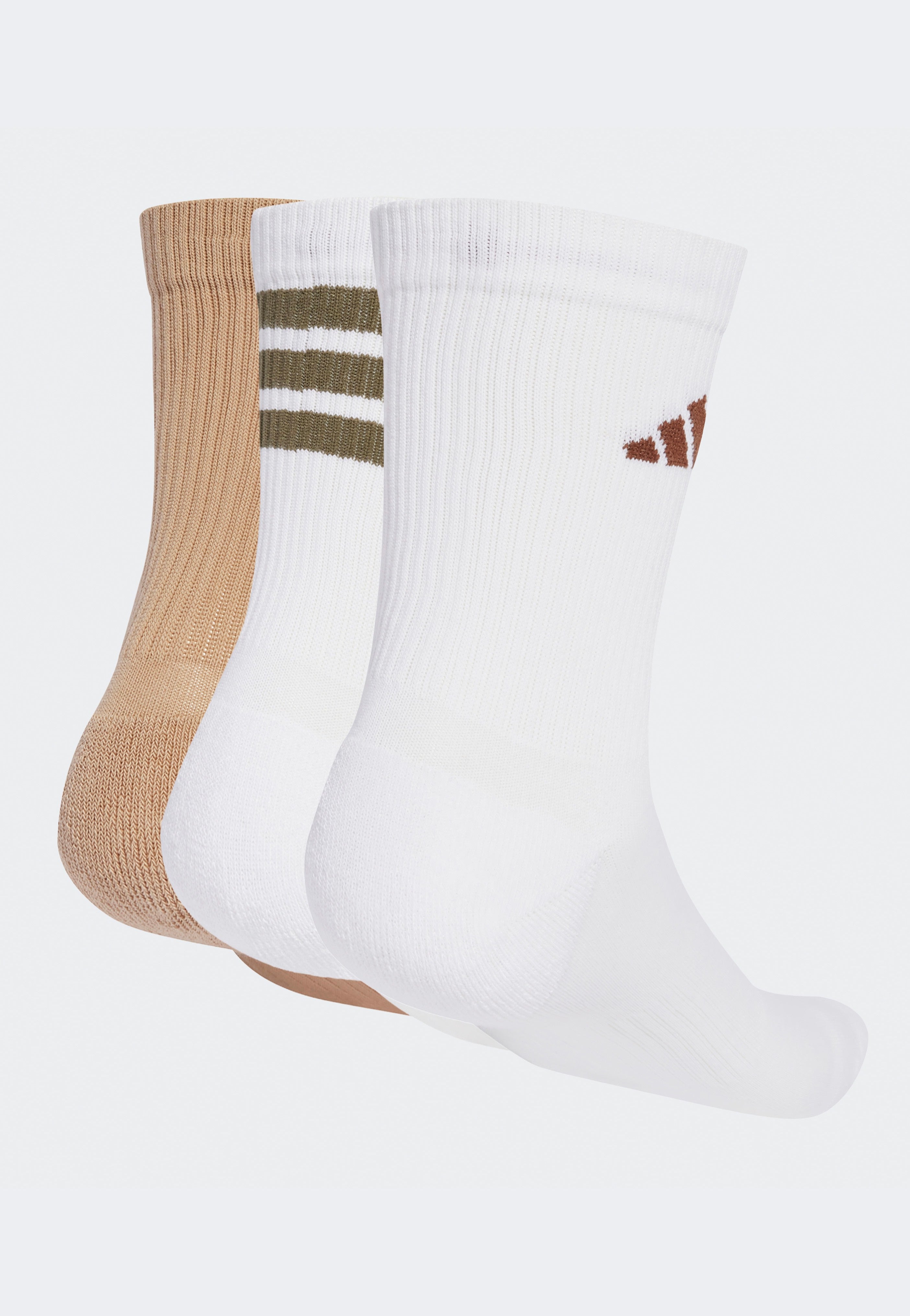 Adidas - Logo Pack Of 3 White/Olistr/Warsan - Socks | Neutral-Image