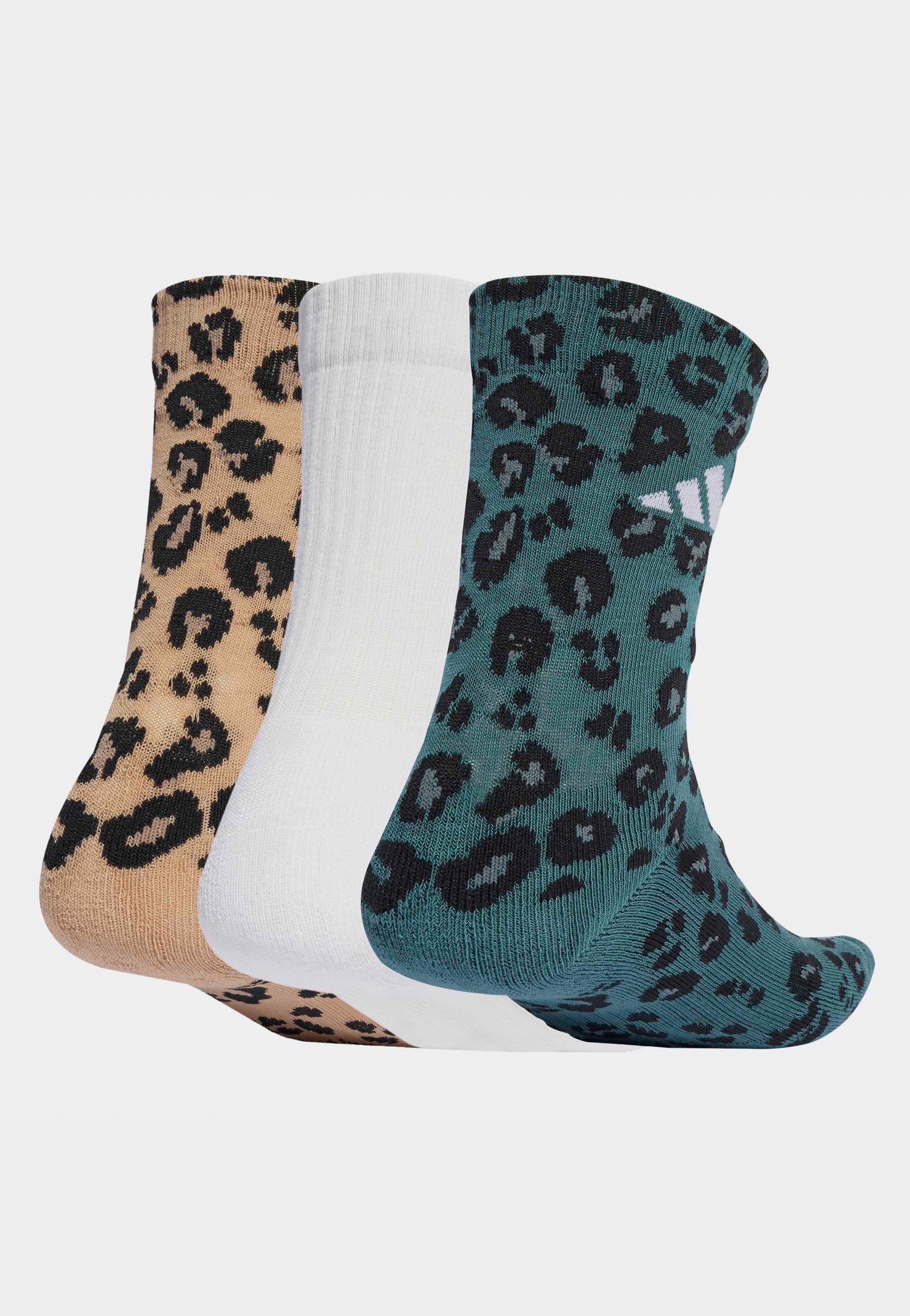 Adidas - Leopard Print Pack Of 3 Multco/Warsan/White/Multc - Socks | Neutral-Image