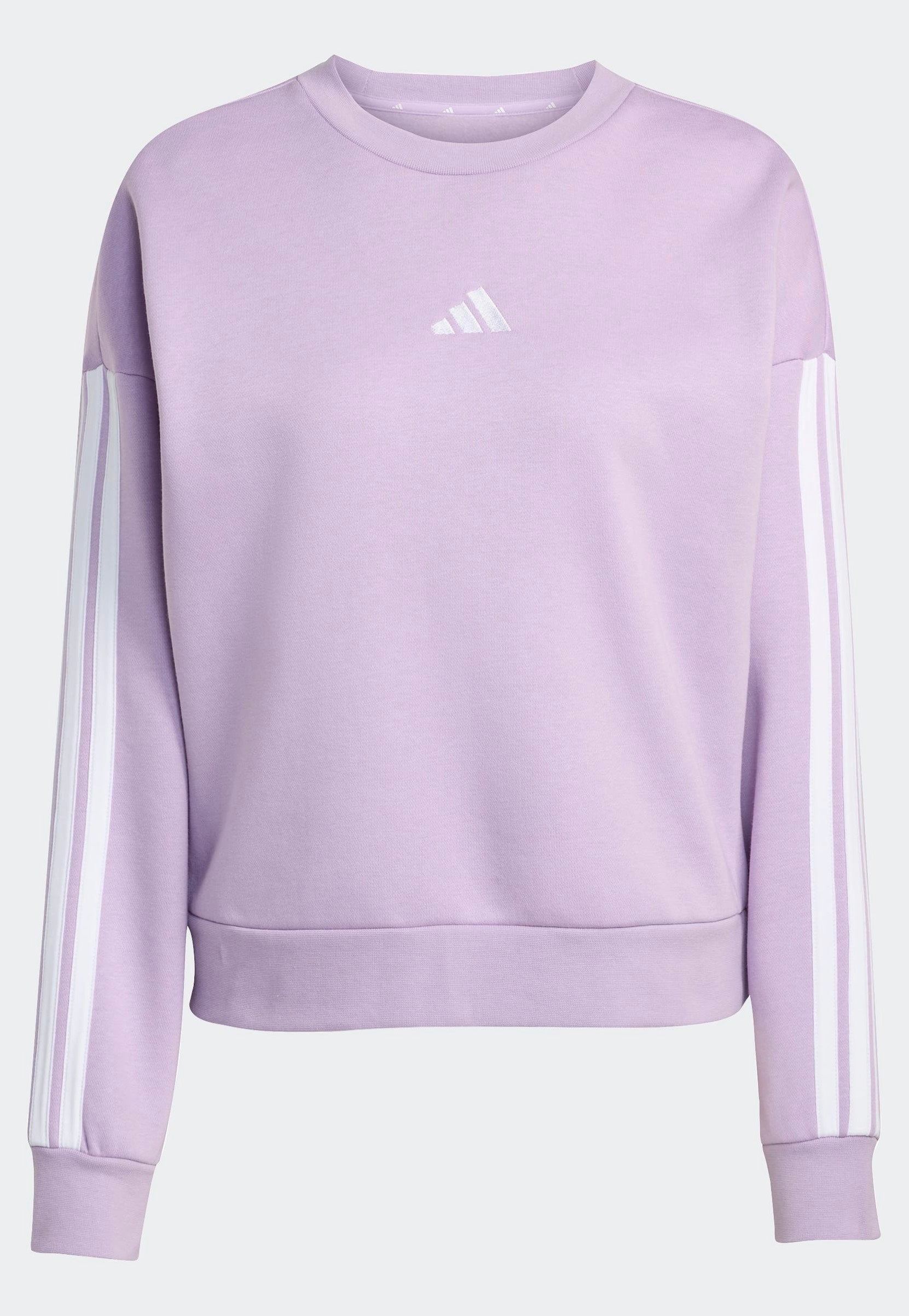 Adidas - Essentials 3-Stripes Fleece Powplu/White - Sweater | Women-Image