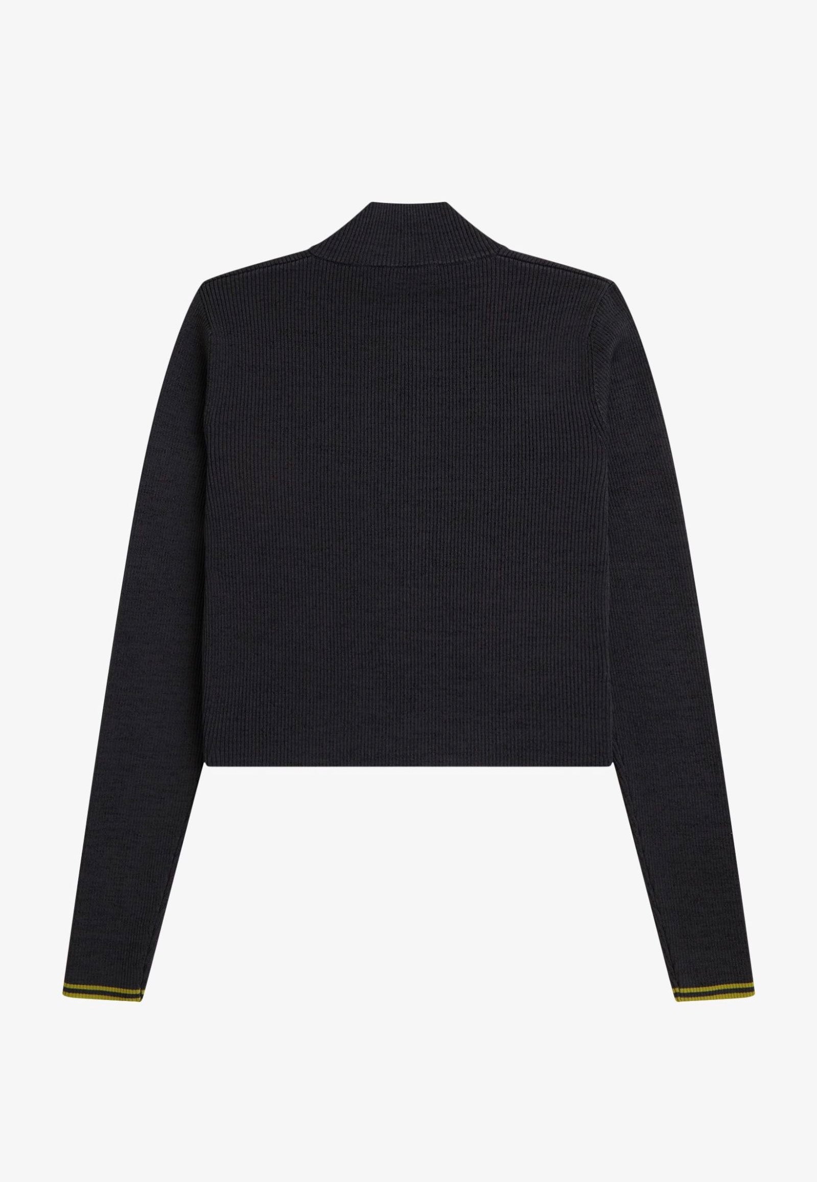 Fred Perry - Zip-Through Metallic Ribbed Anchor Grey - Track Jacket | Women-Image