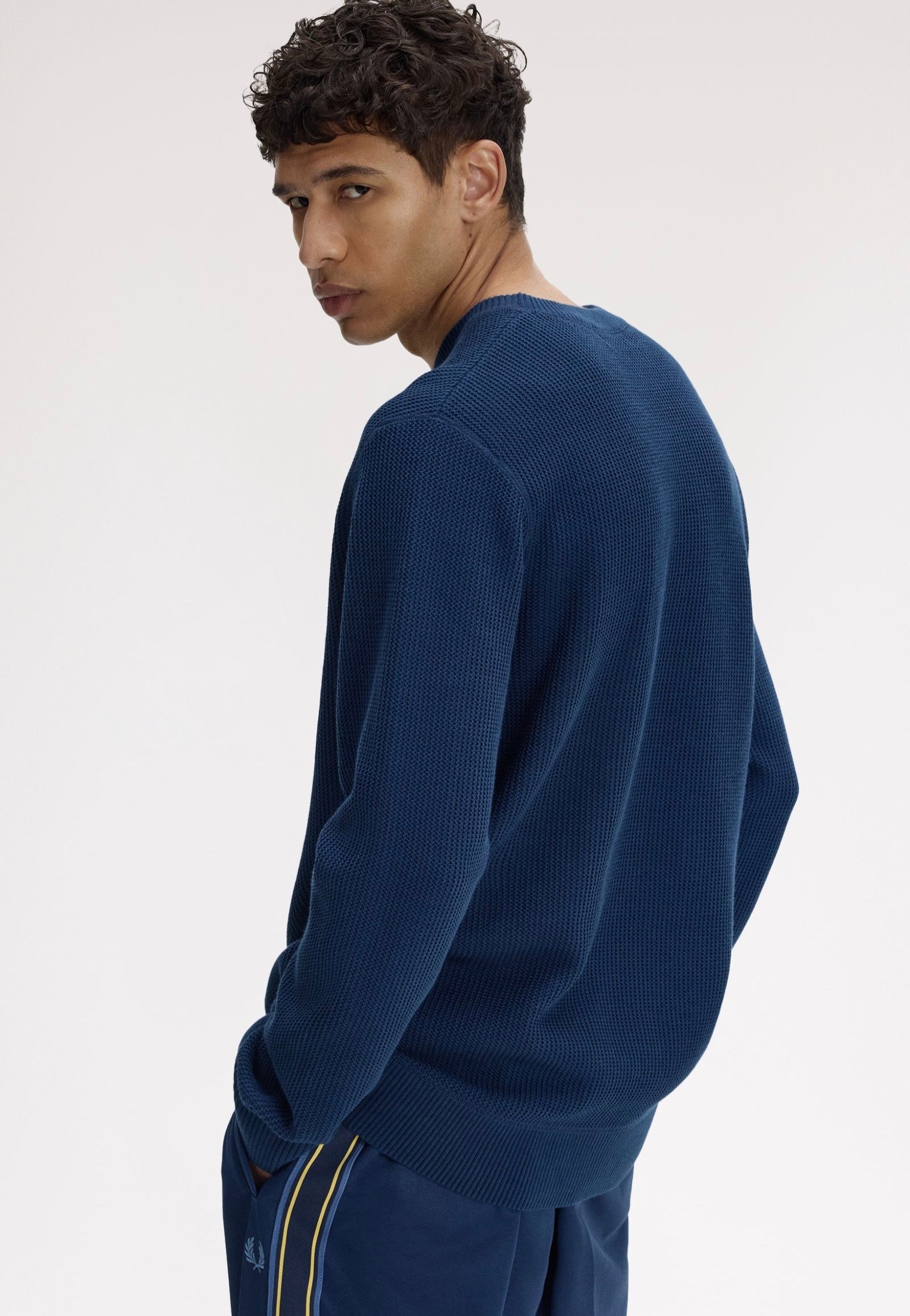 Fred Perry - Textured Jumper Tennis Blue - Pullover | Men-Image