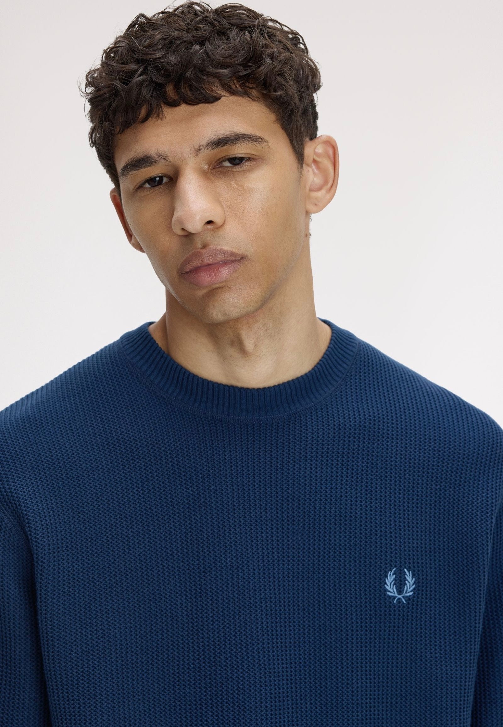 Fred Perry - Textured Jumper Tennis Blue - Pullover | Men-Image