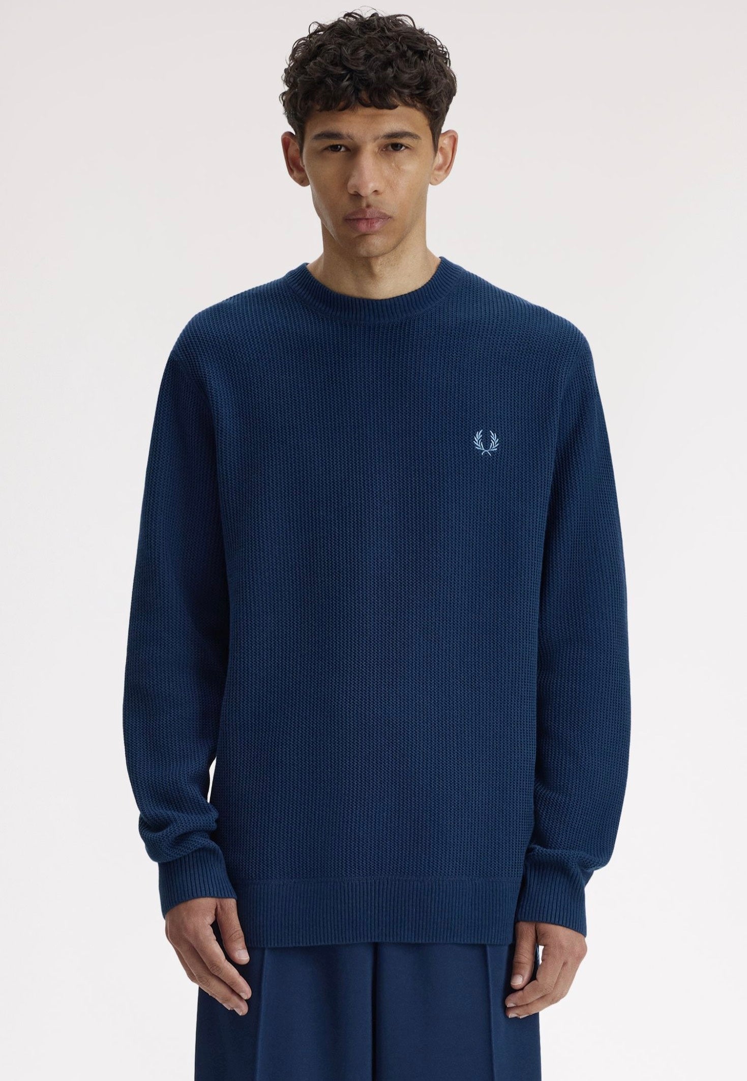Fred Perry - Textured Jumper Tennis Blue - Pullover | Men-Image