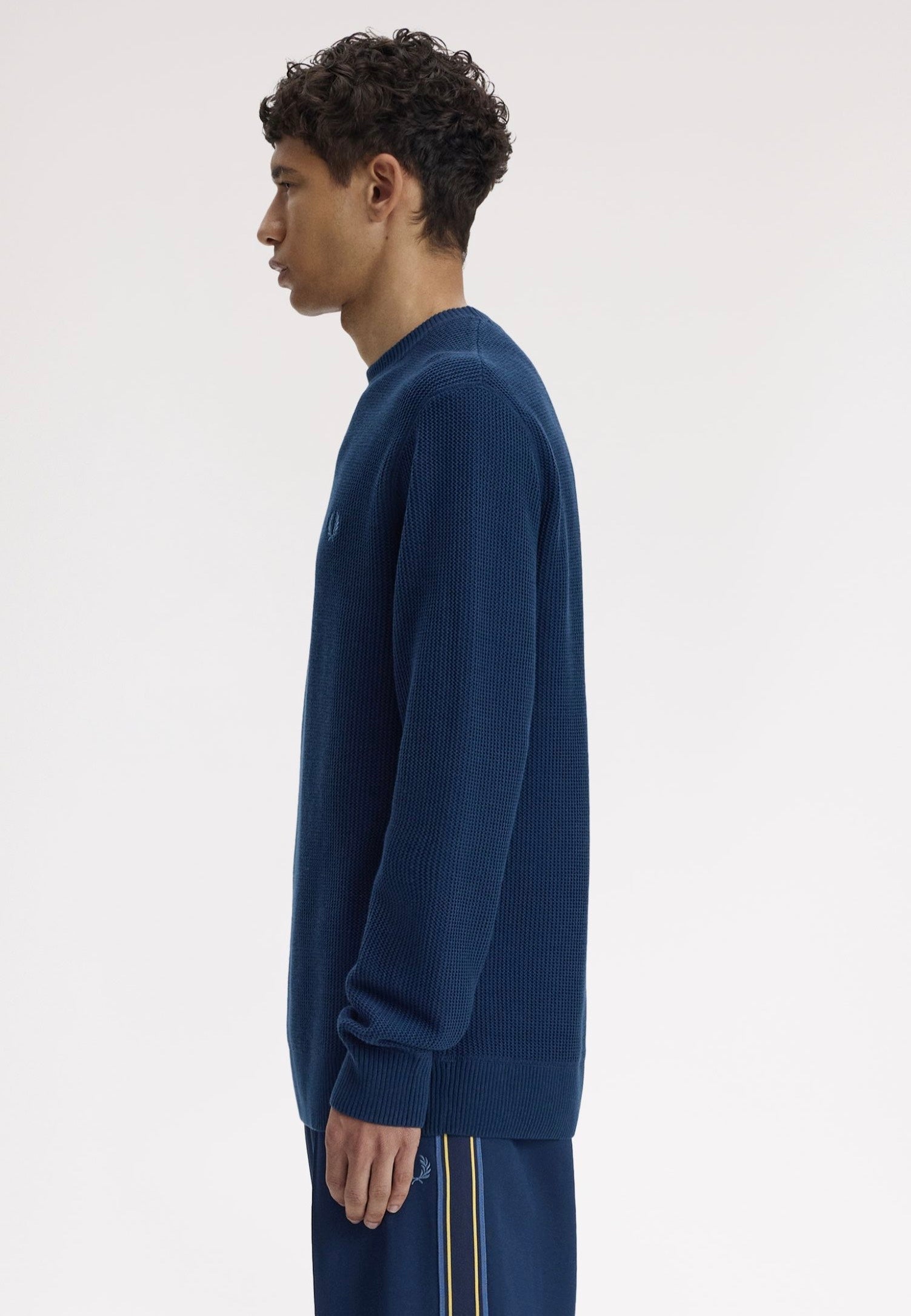 Fred Perry - Textured Jumper Tennis Blue - Pullover | Men-Image