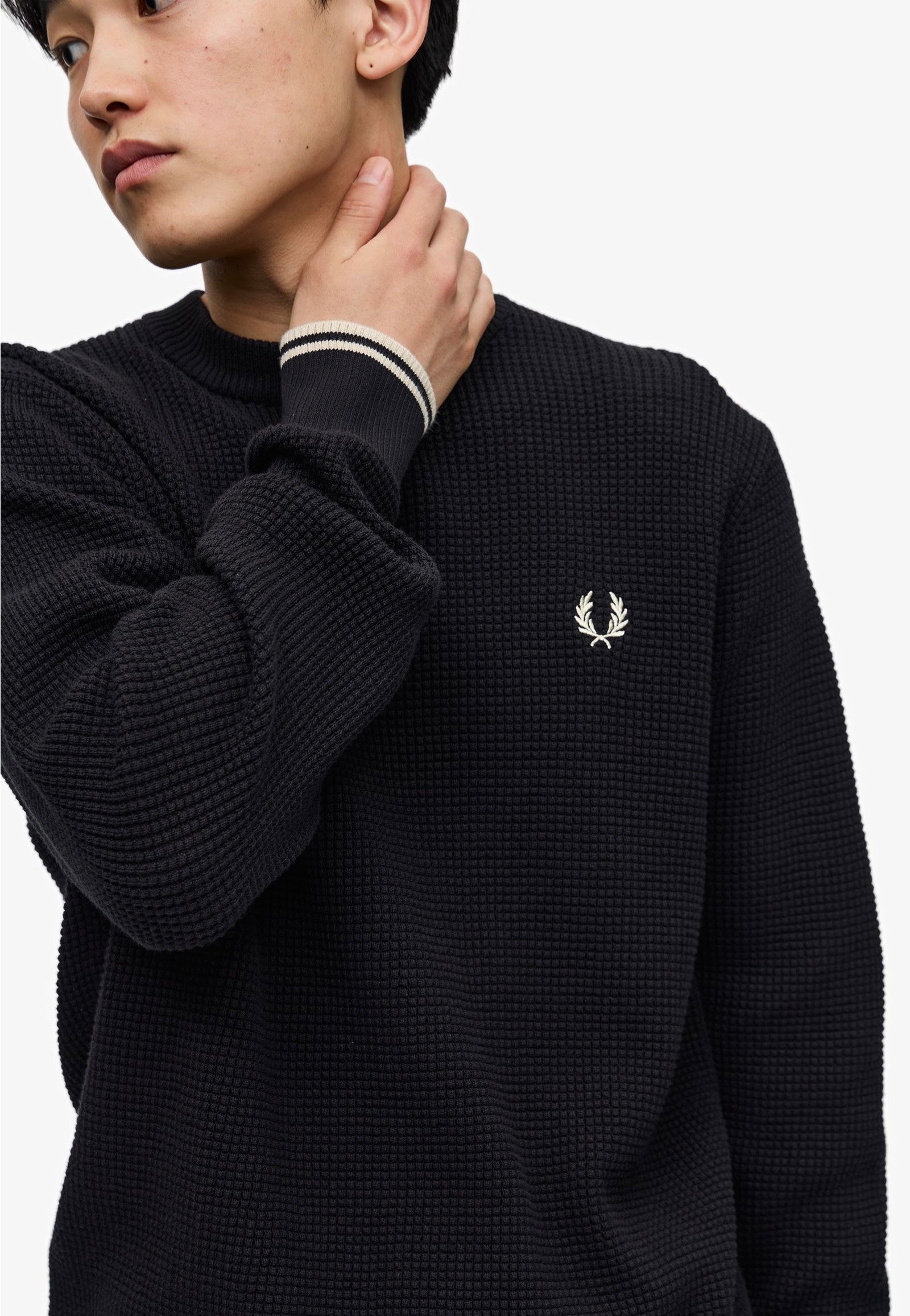 Fred Perry - Waffle Stitch Black - Pullover | Men-Image