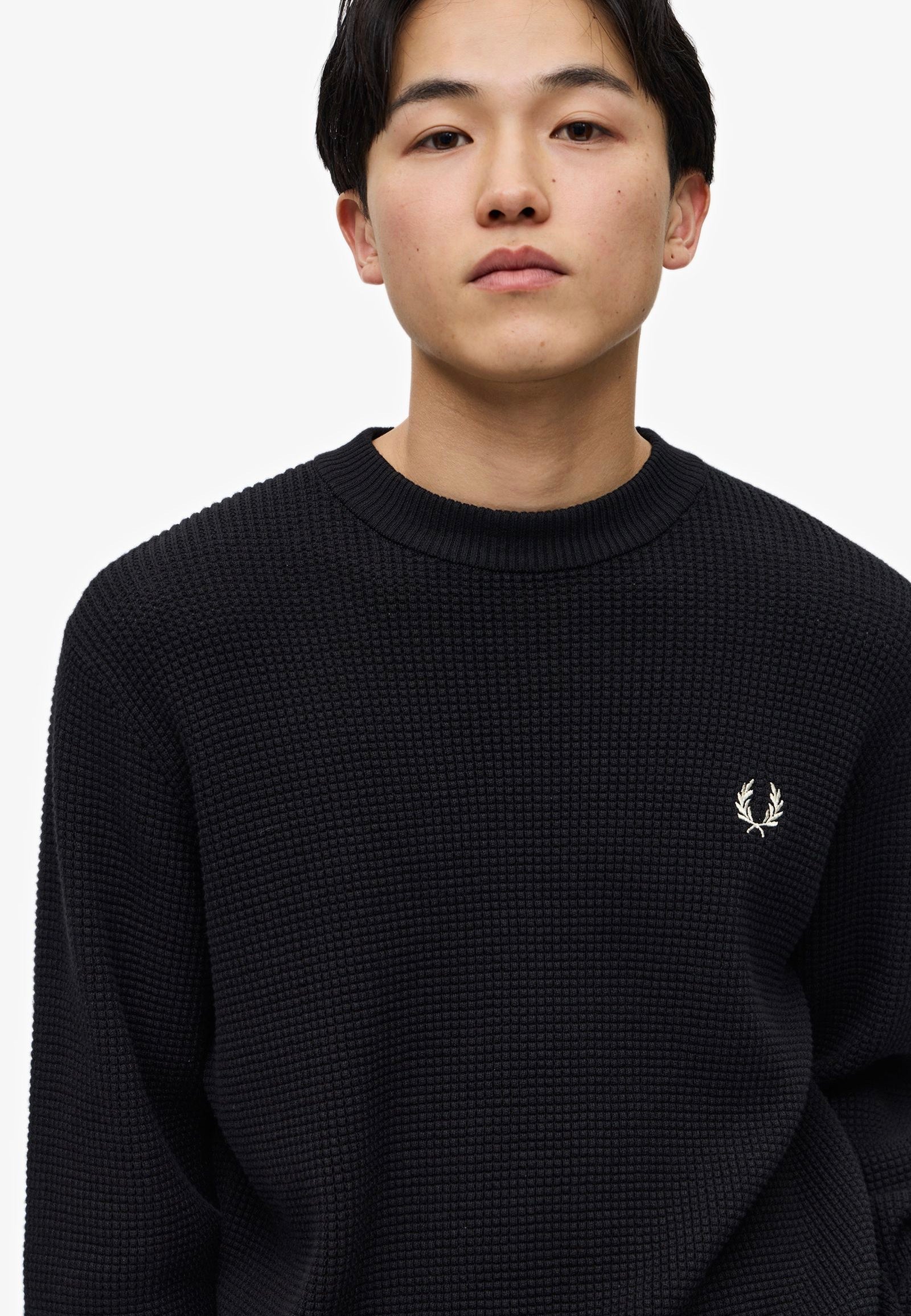 Fred Perry - Waffle Stitch Black - Pullover | Men-Image