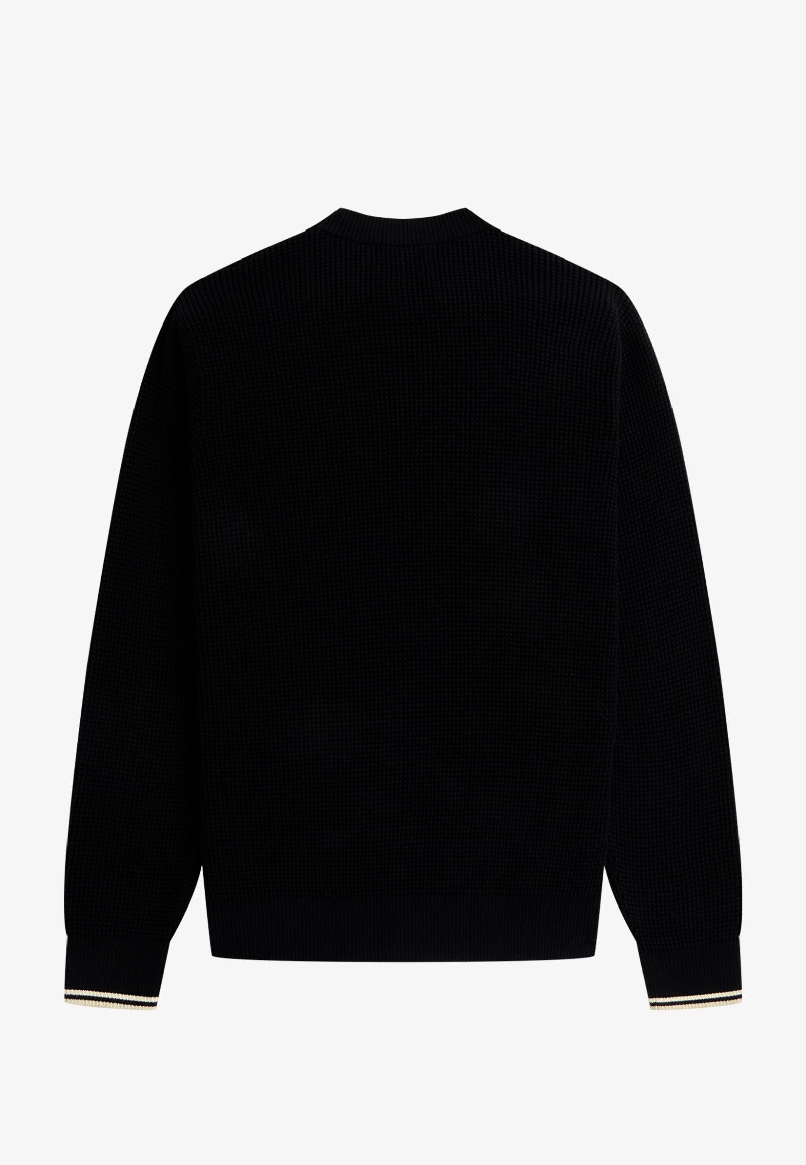 Fred Perry - Waffle Stitch Black - Pullover | Men-Image