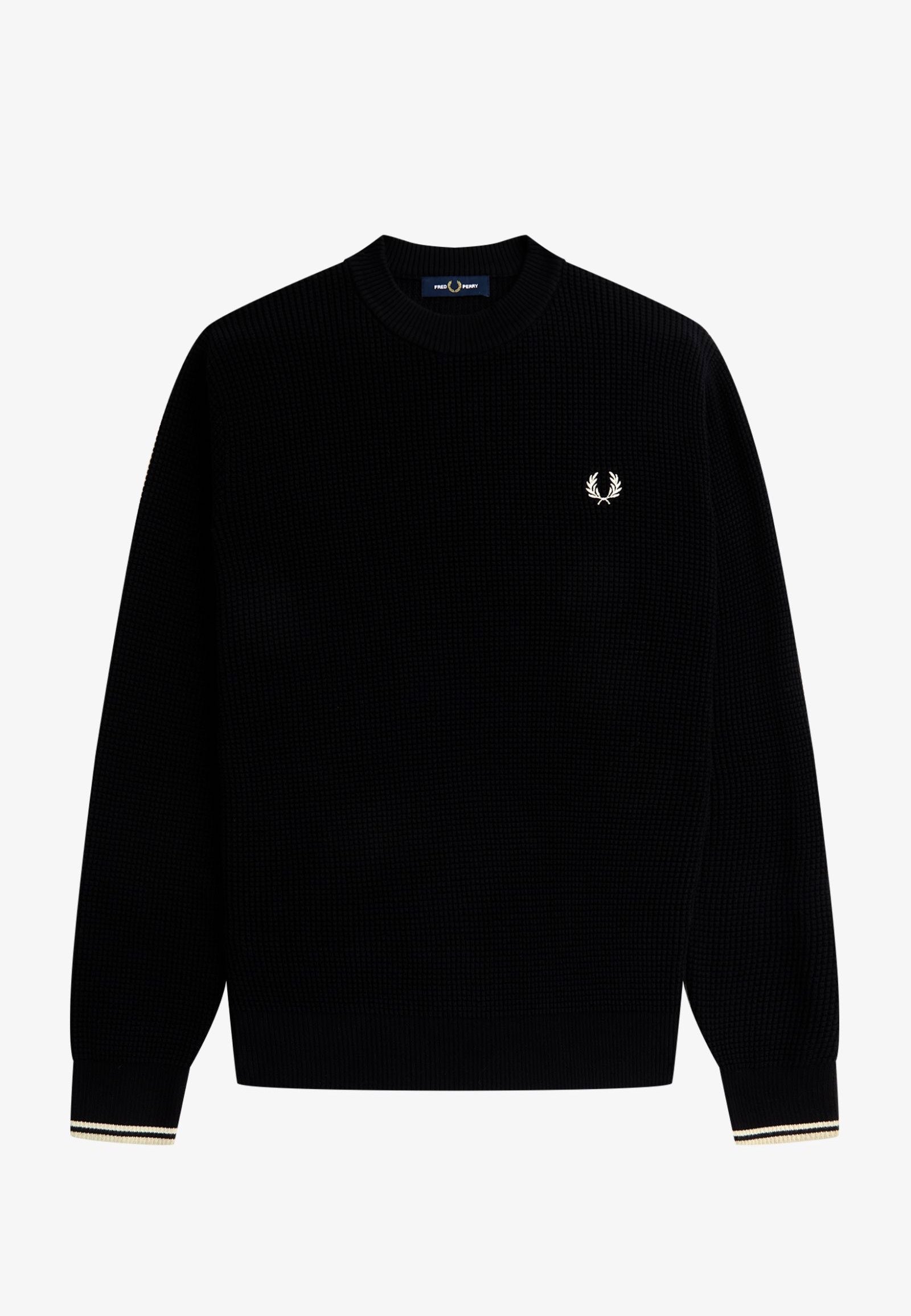 Fred Perry - Waffle Stitch Black - Pullover | Men-Image