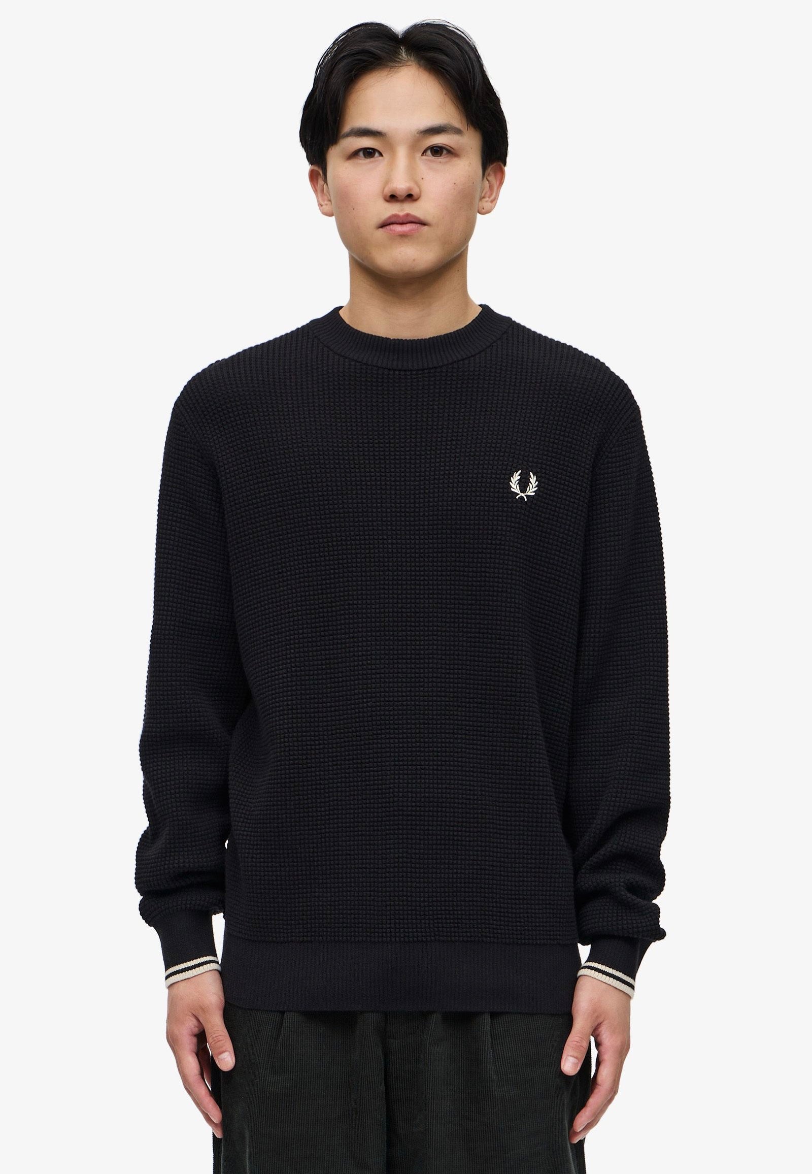 Fred Perry - Waffle Stitch Black - Pullover | Men-Image