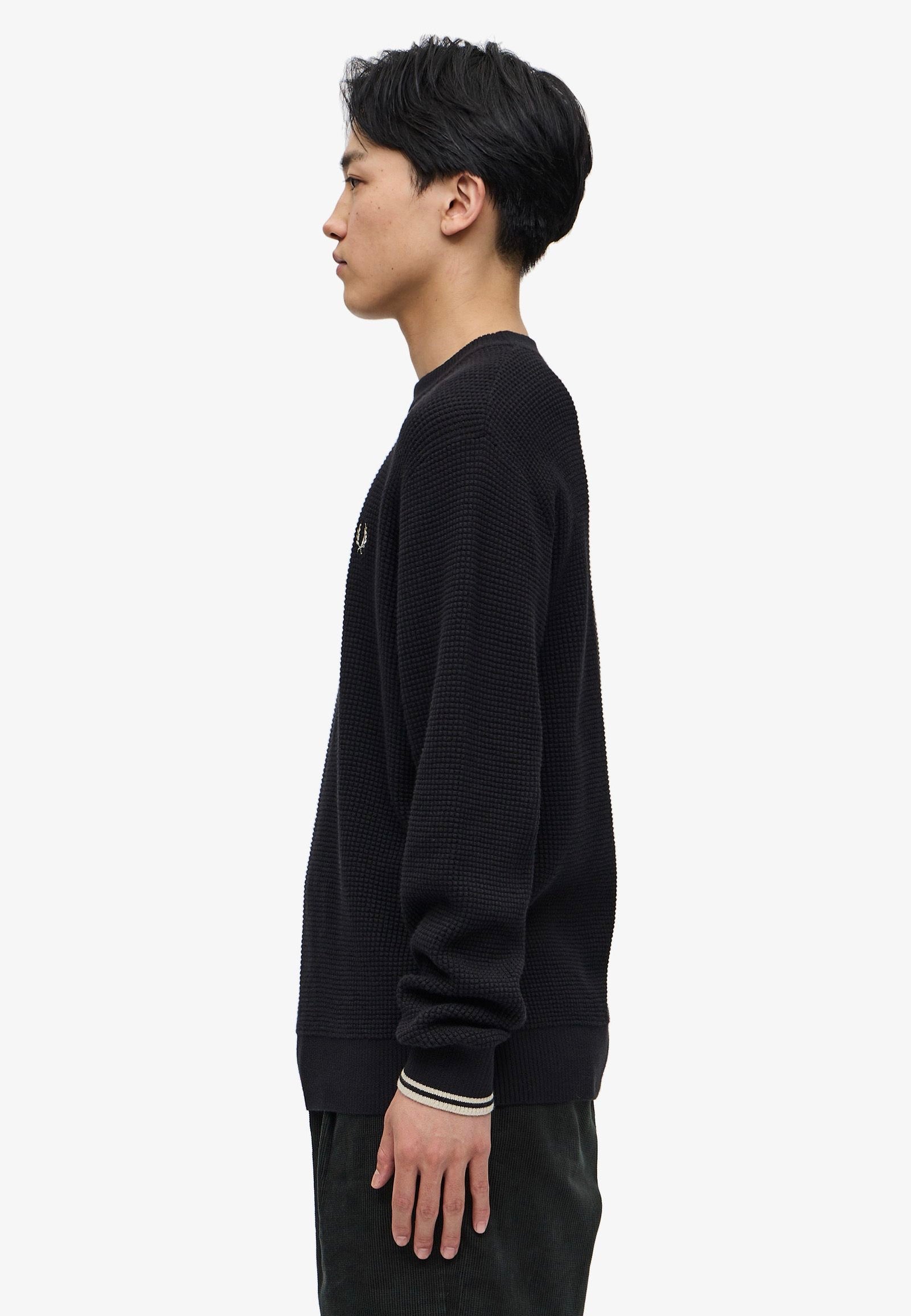 Fred Perry - Waffle Stitch Black - Pullover | Men-Image