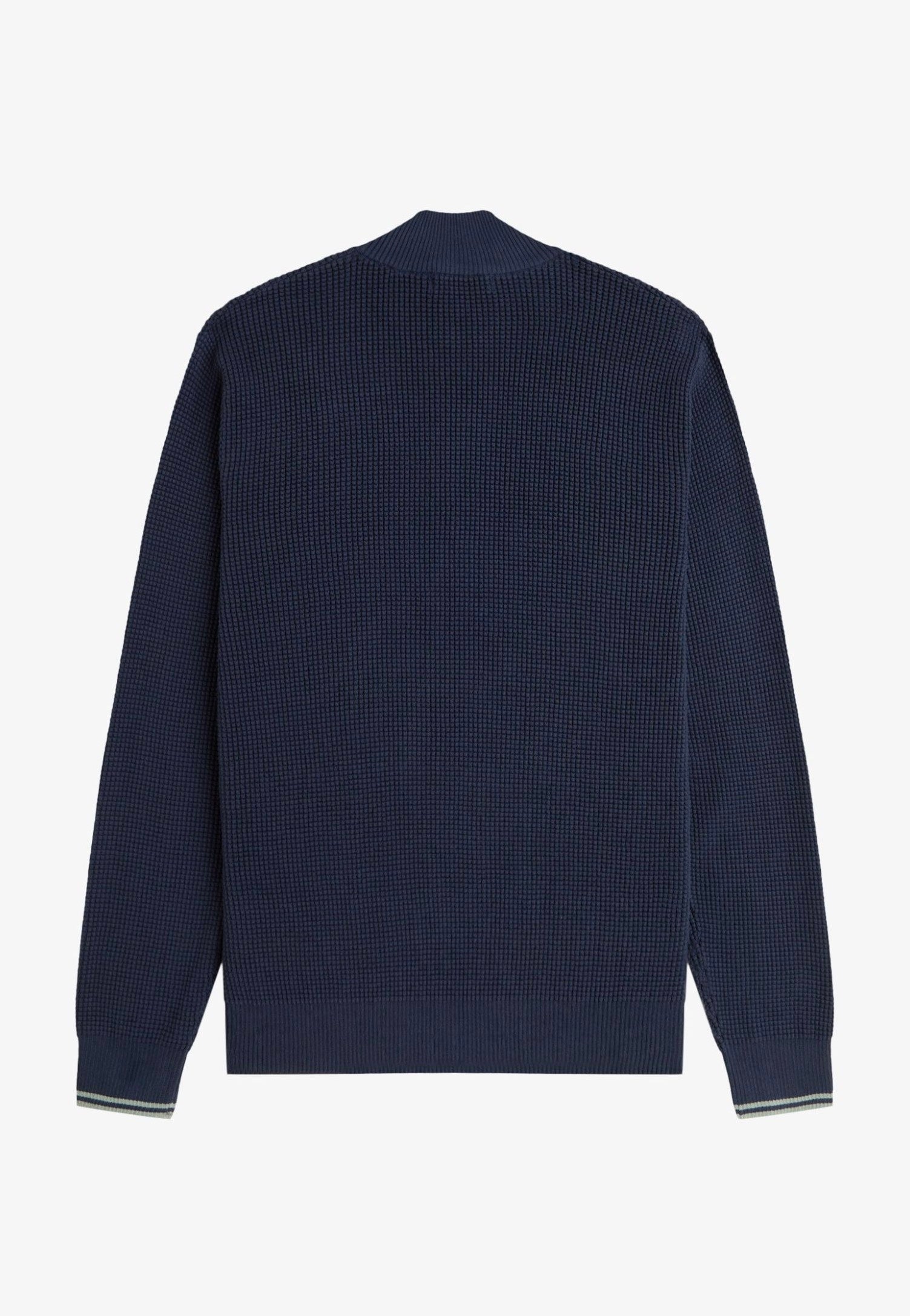 Fred Perry - Waffle Stitch Half Zip Dark Airforce - Pullover | Men-Image