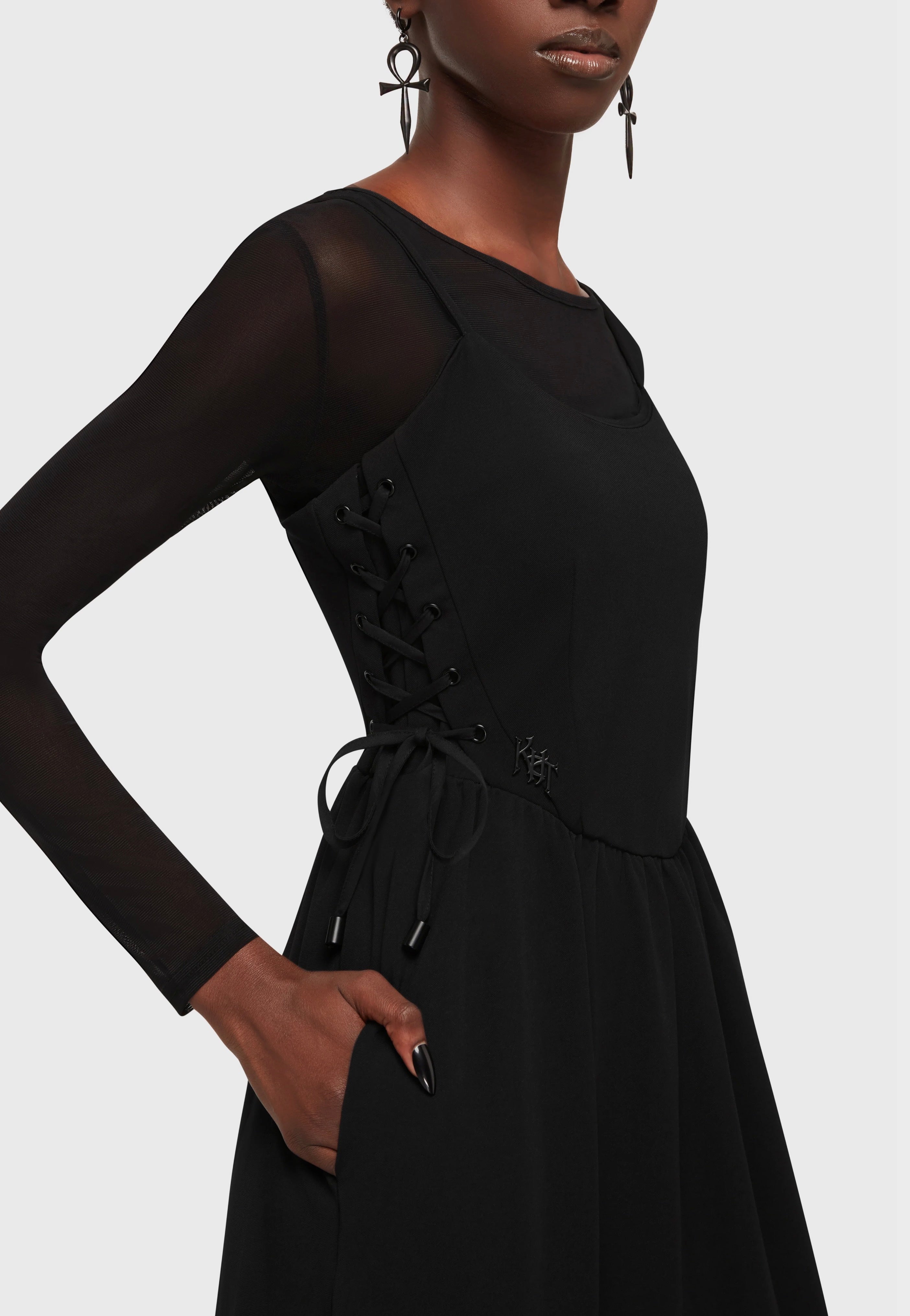 Killstar x Kihilist - Kaia's Storm Maxi Black - Dress | Women-Image