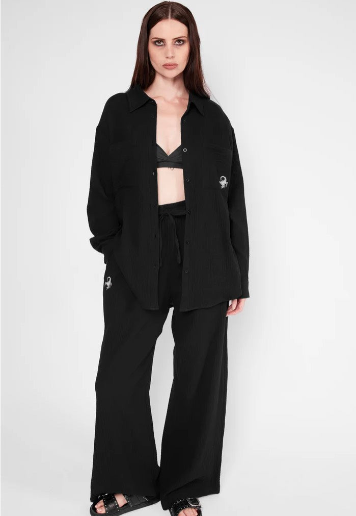 Mary Wyatt - Kali Wide Leg Black - Pants | Women-Image