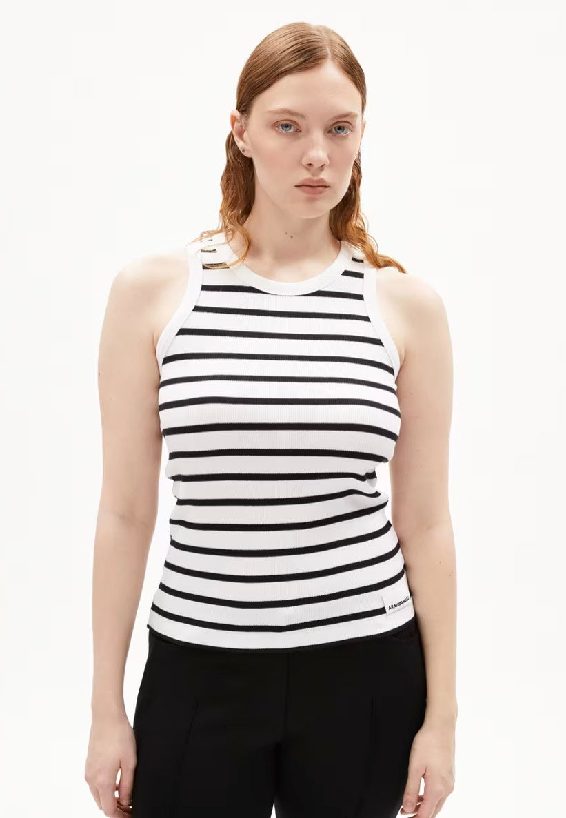 Armedangels - Kanitaa Stripes White/Black - Tank | Women-Image