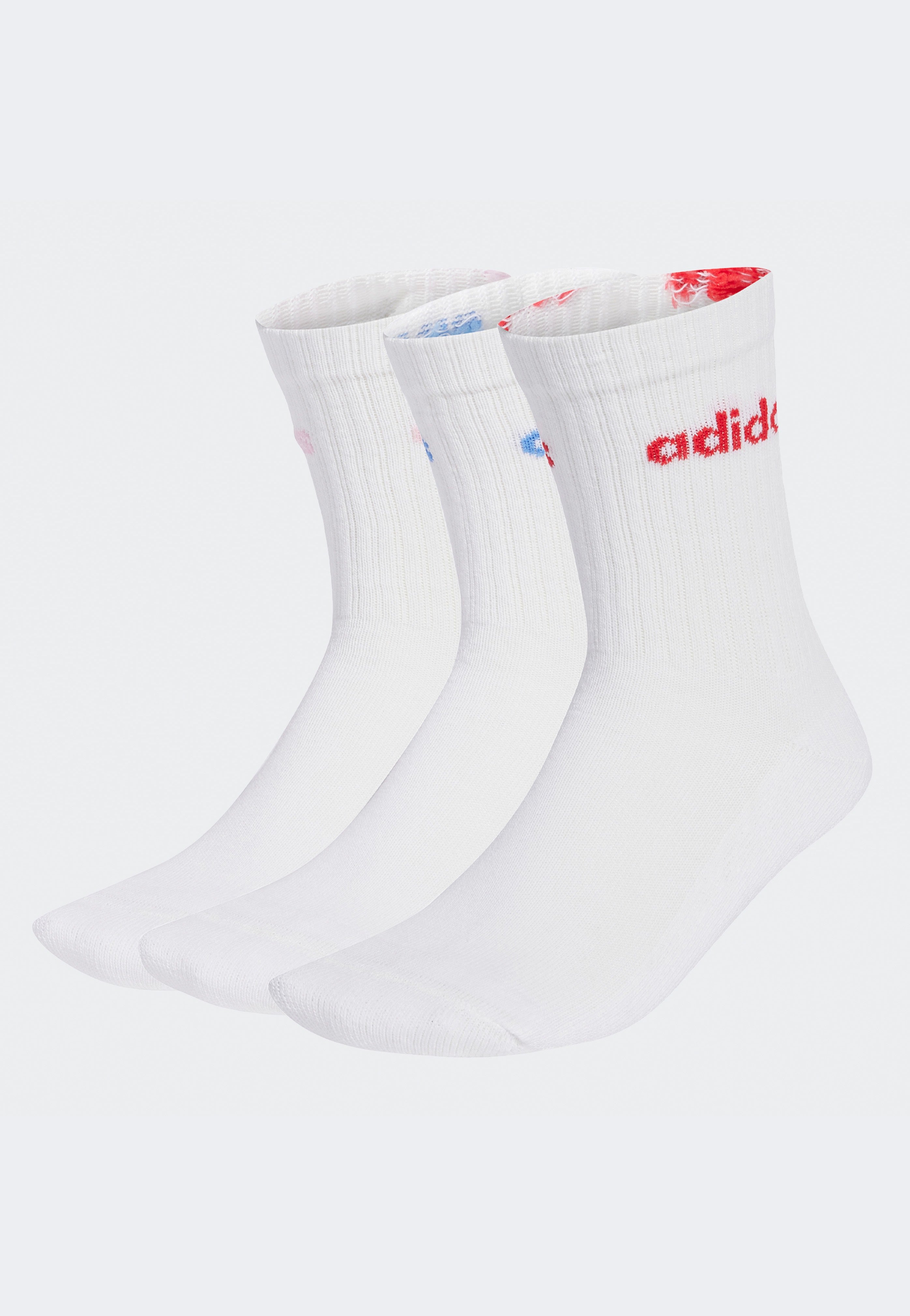 Adidas - Linear Crew Pack Of 3 White/Powtea/Clpink/Blufu - Socks | Neutral-Image