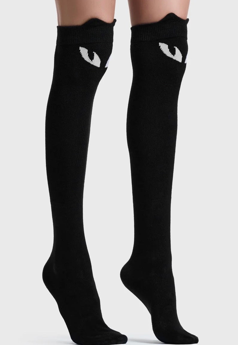 Killstar Keiko Kitty Knee High Multi Socks | Women-Image
