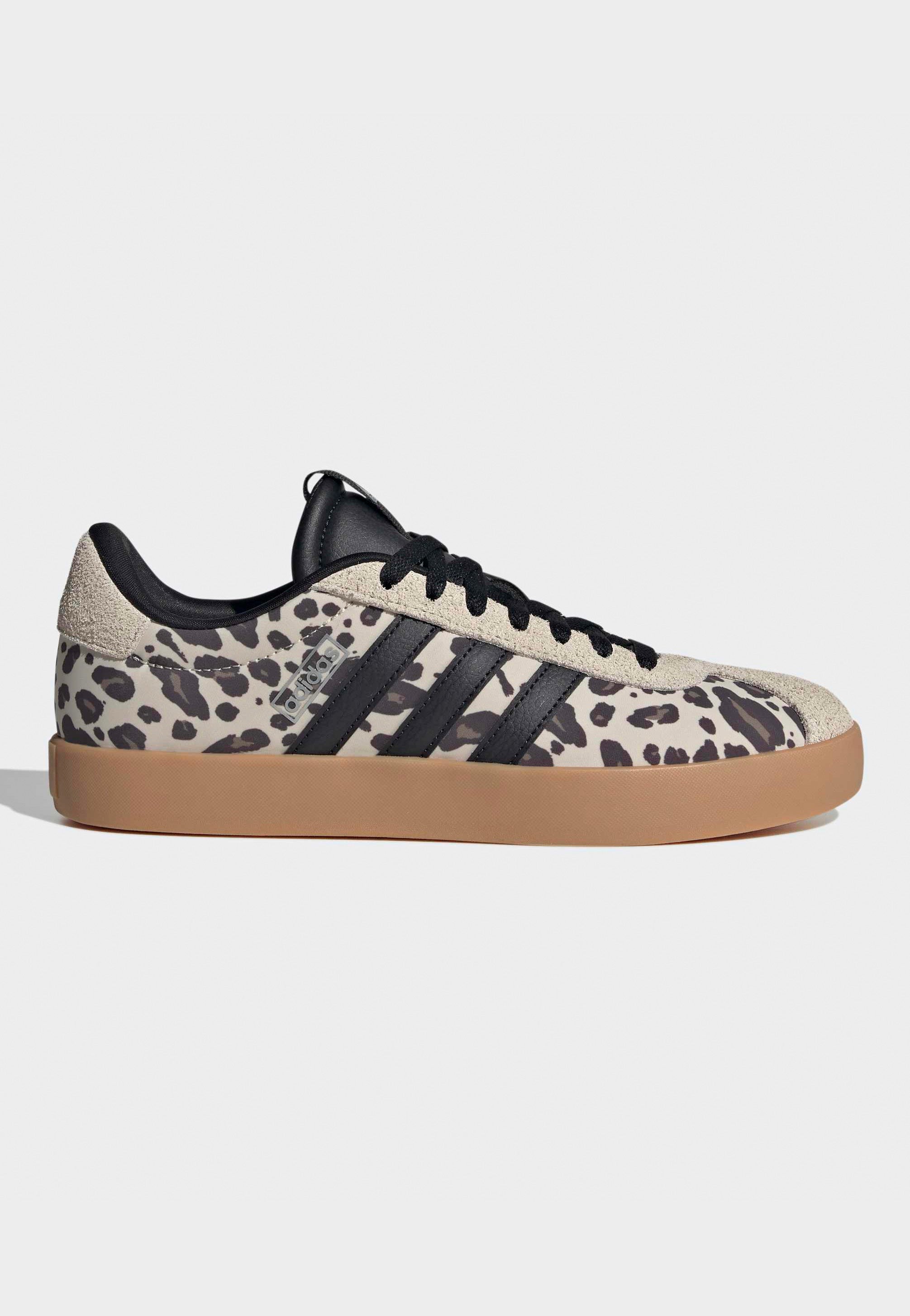 Adidas - VL Court 3.0 Crystal Linen/Core Black/Khaki Six - Girl Shoes | Women-Image