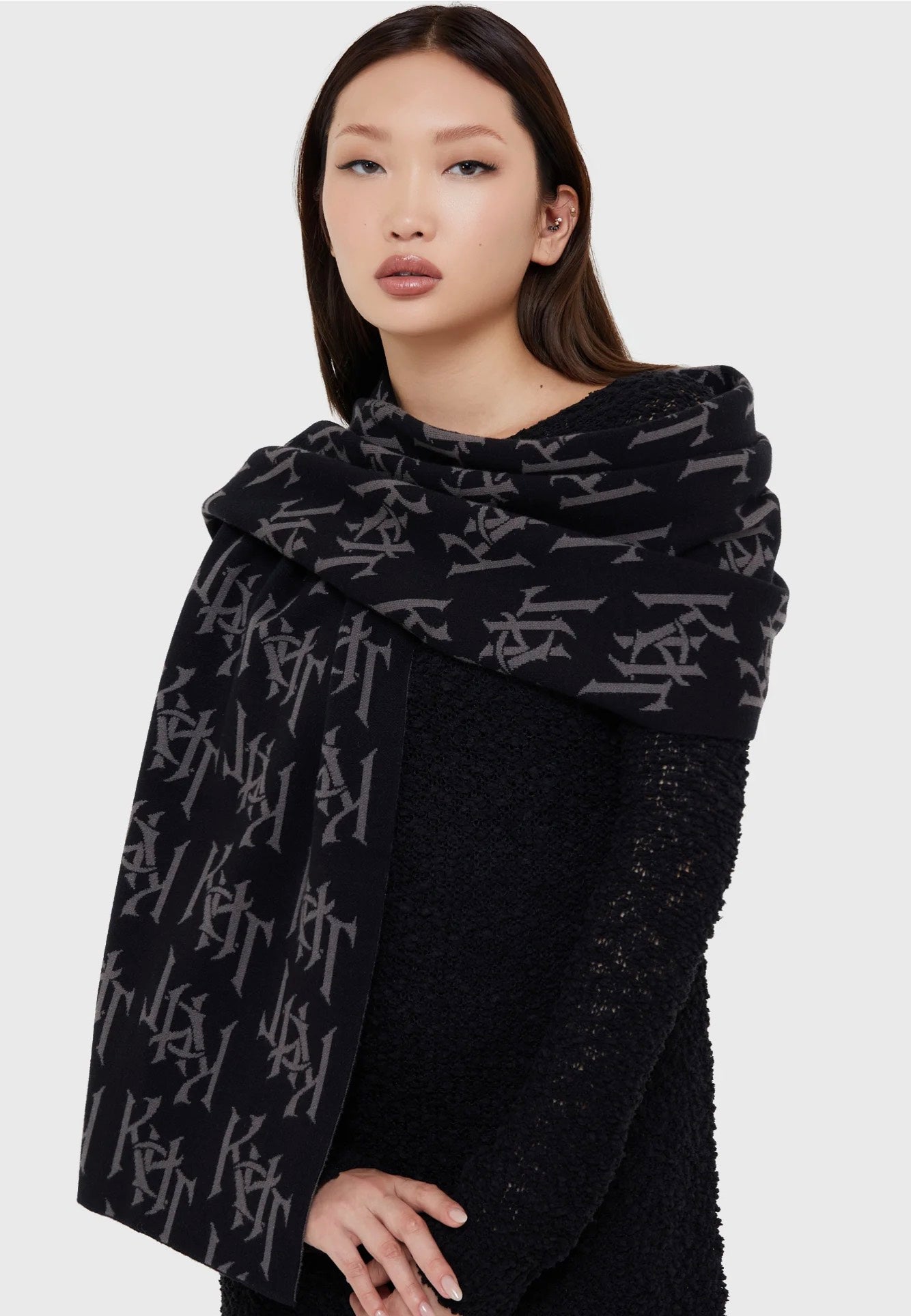 Killstar x Kihilist - Kihilist Black/Grey - Scarf | Neutral-Image