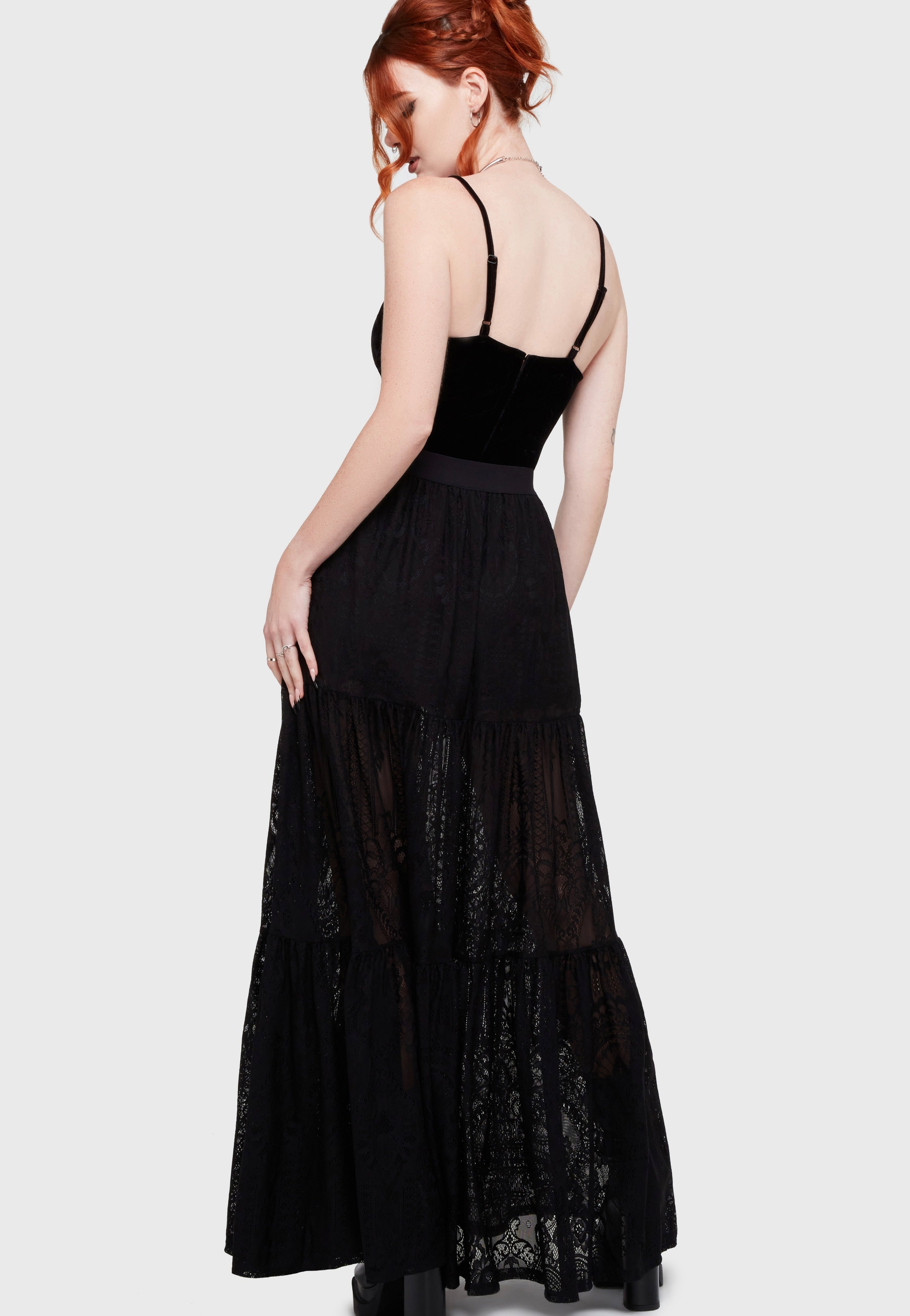 Killstar - Kiss Of Night Maxi Black - Skirt | Women-Image