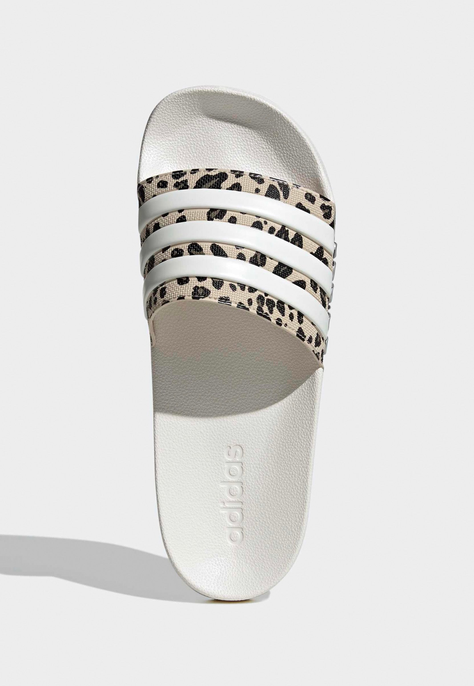 Adidas - Adilette Shower Crystal Linen/Core White/Khaki Six - Slides | Women-Image