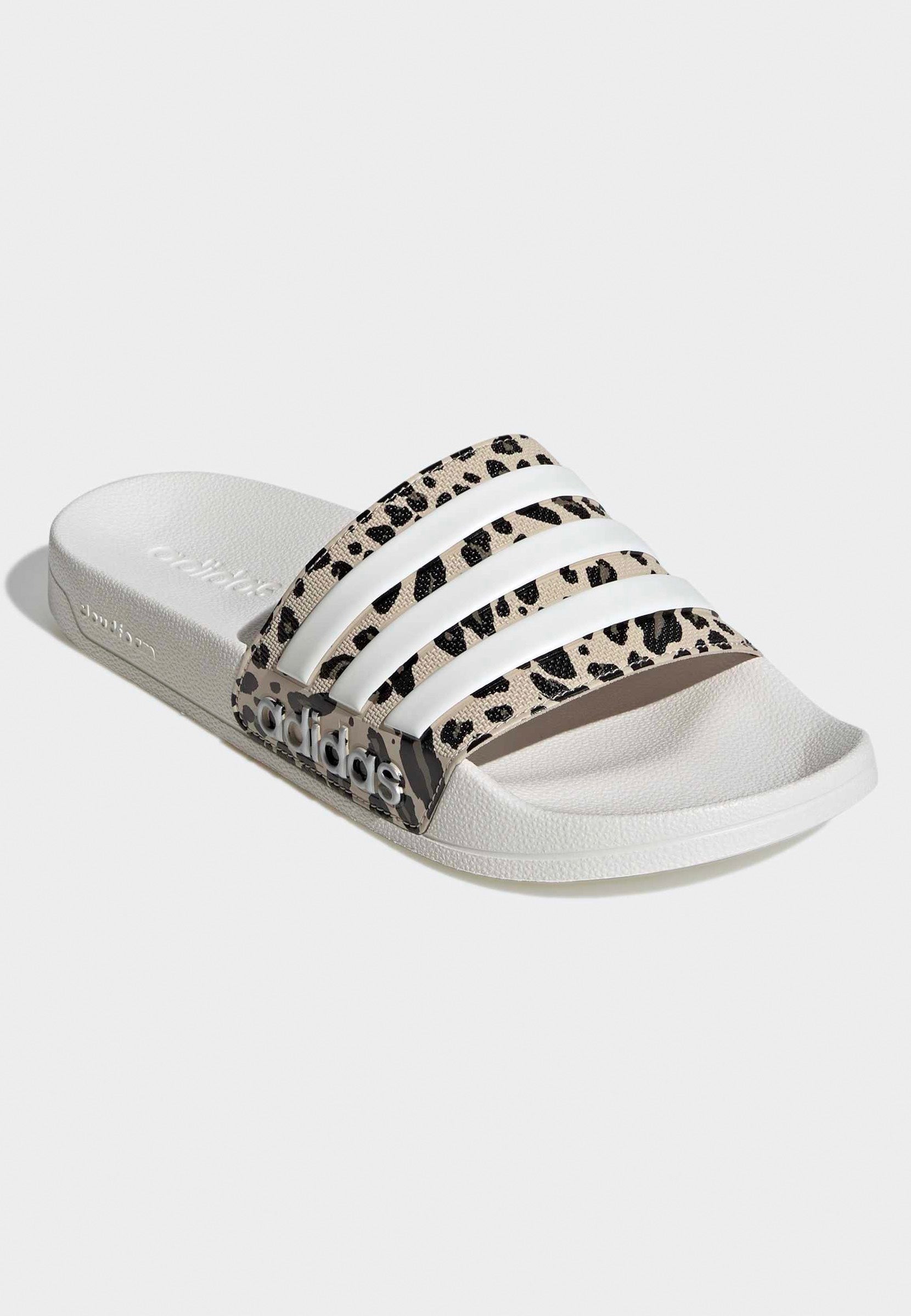Adidas - Adilette Shower Crystal Linen/Core White/Khaki Six - Slides | Women-Image