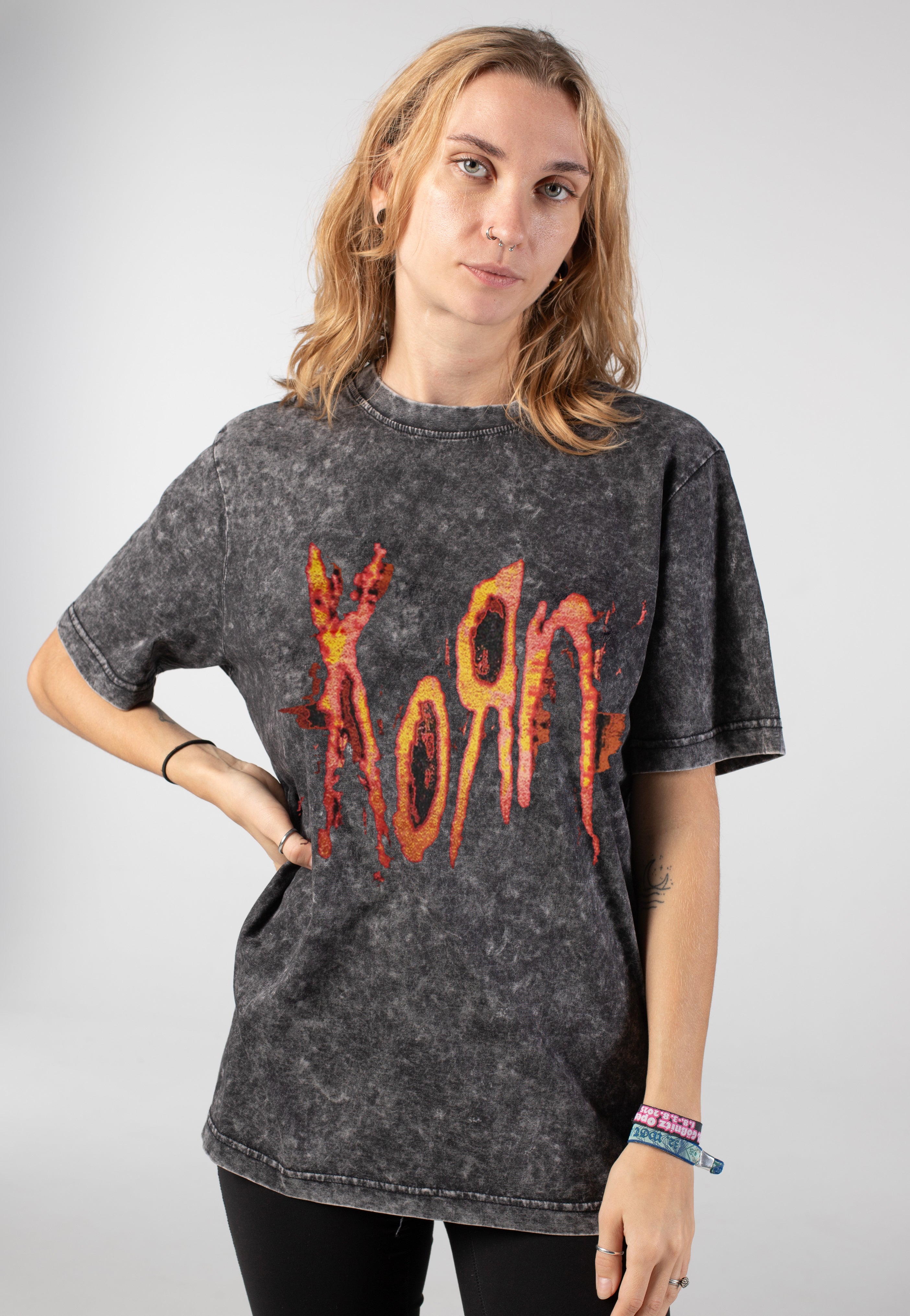 Korn Logo Washed T-Shirt | Women-Image