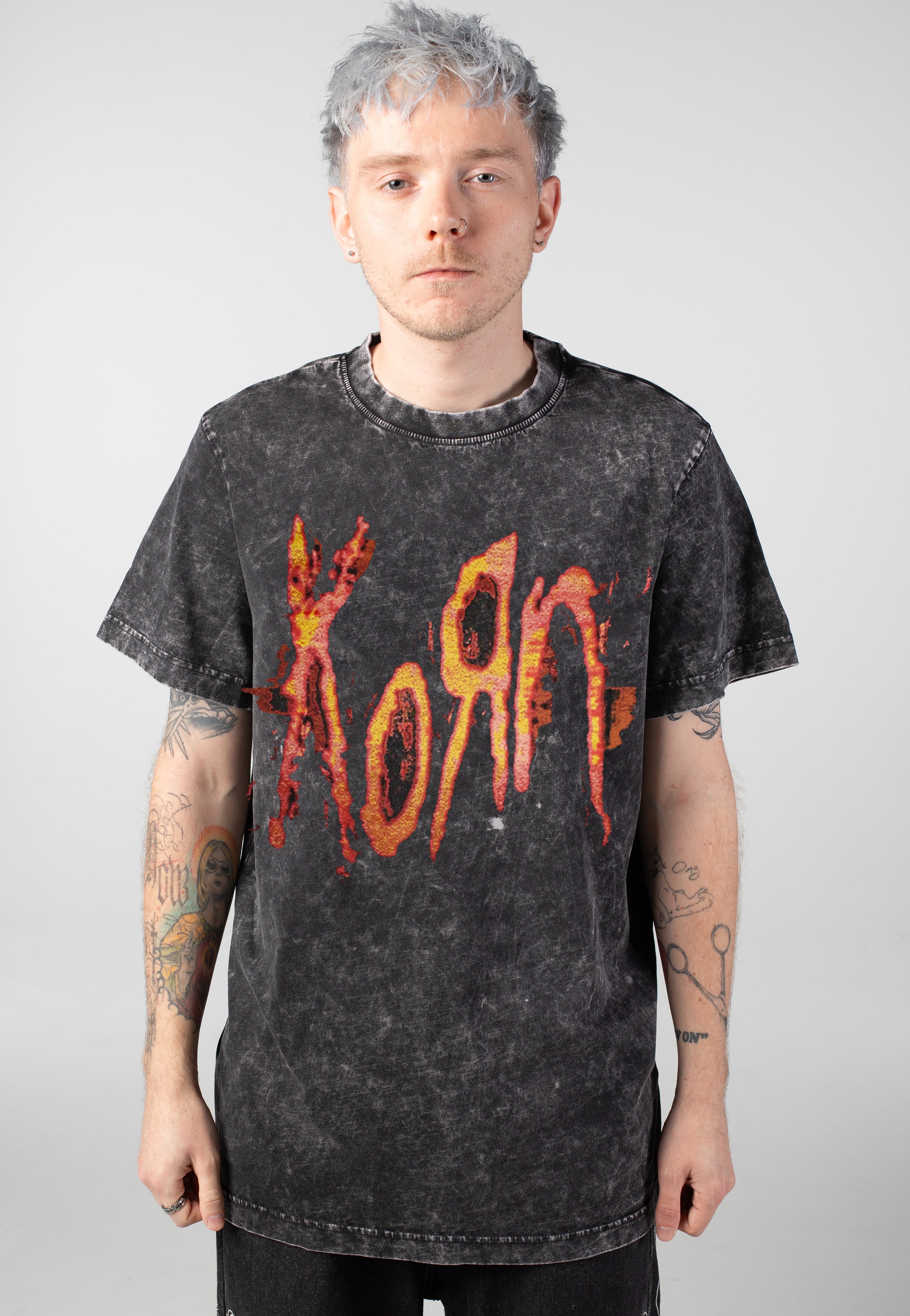 Korn Logo Washed T-Shirt | Men-Image