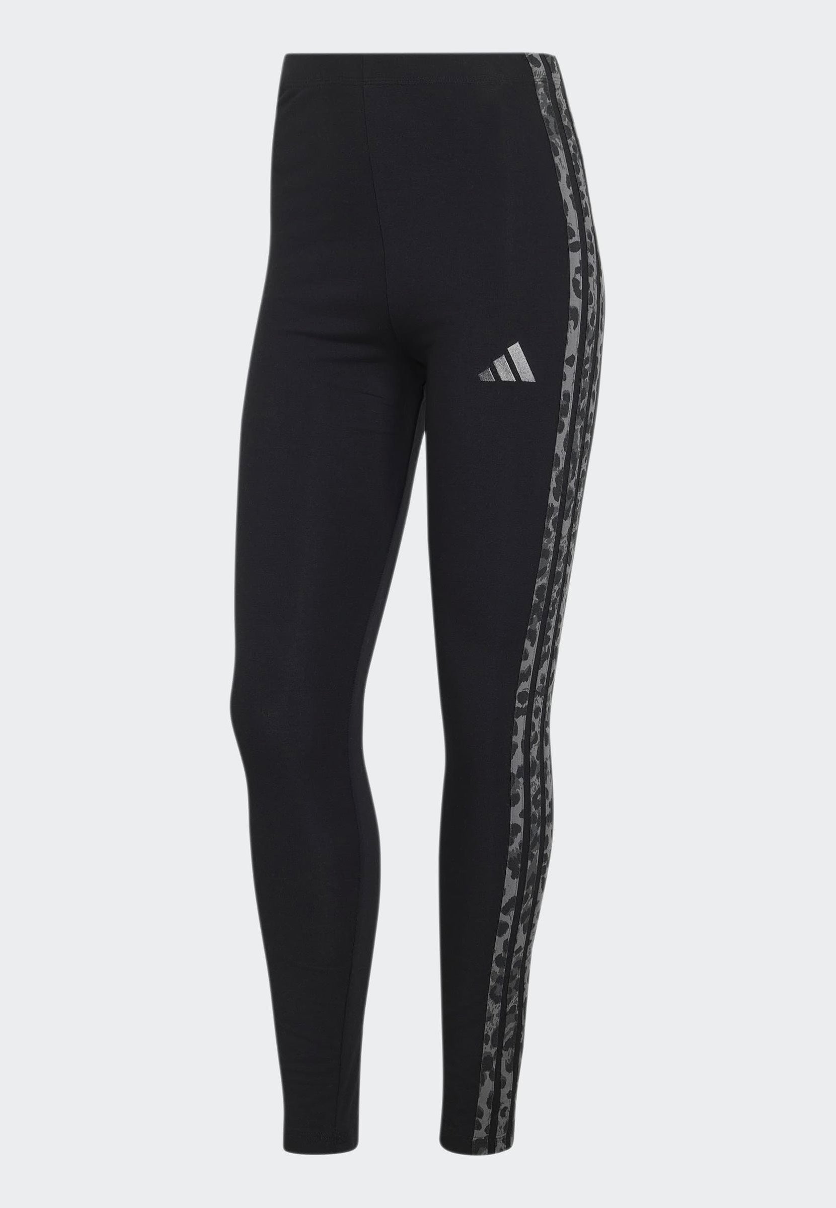 Adidas - Seasonal Essentials Animal Print 3- Stripes Black/Multicolor/Grey Four - Leggings | Women-Image