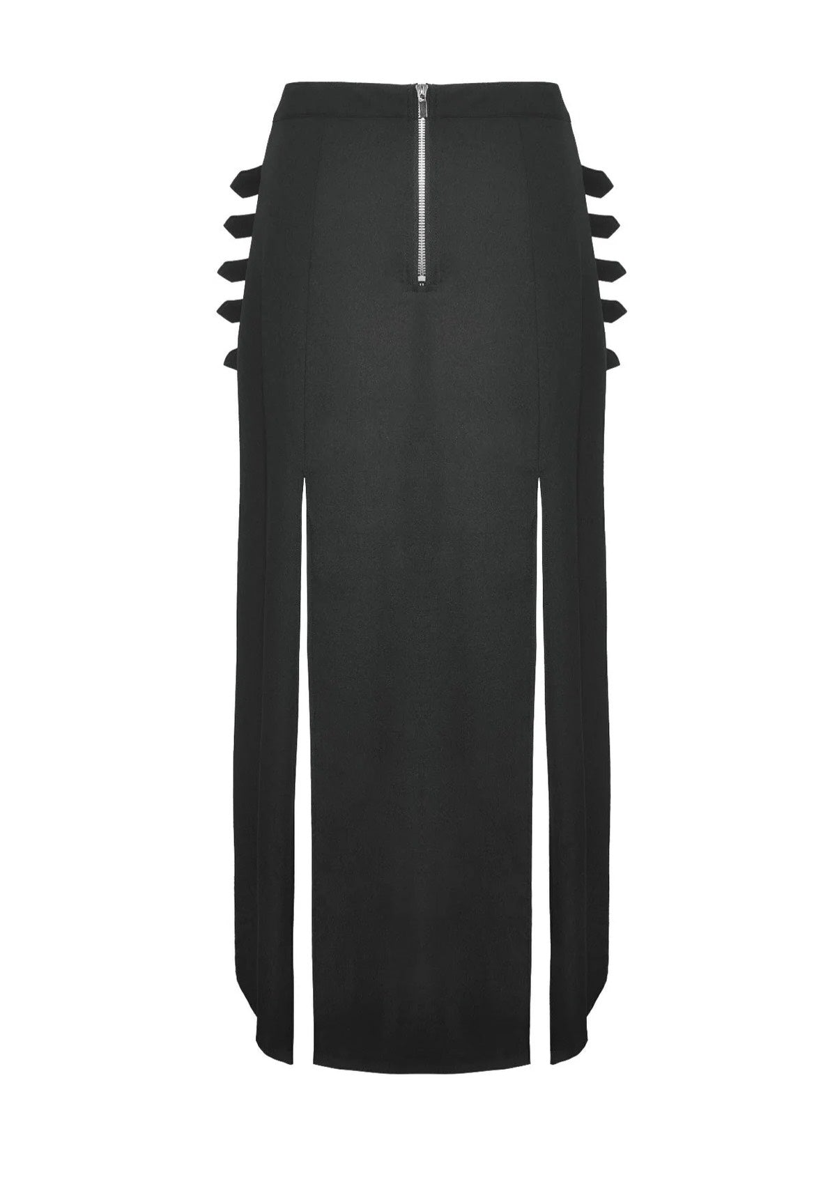 Dark In Love - Punk Black Slit Metal Long - Skirt | Women-Image