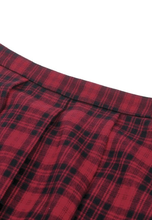 Dark In Love Punk Red Plaid Red Minifalda | Women-Image