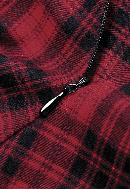 Dark In Love Punk Red Plaid Red Minifalda | Women-Image