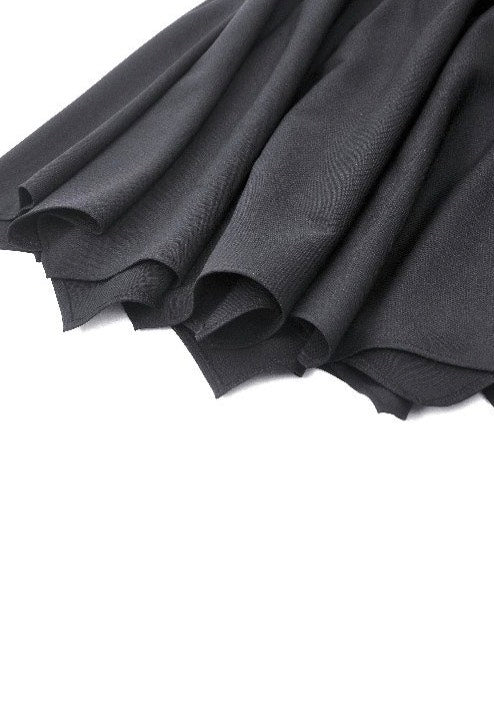 Dark In Love - Black Minimalist Batwing High-Waisted A-Line - Skirt | Women-Image