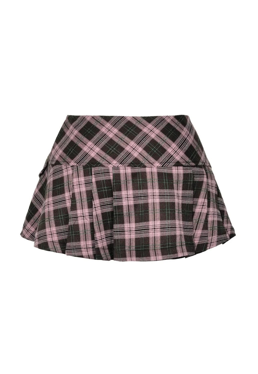Dark In Love - Punk Pink Plaid - Skirt | Women-Image