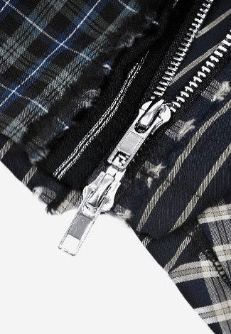 Dark In Love - Colorful Plaid Patchwork Leather-Waist - Skirt | Women-Image