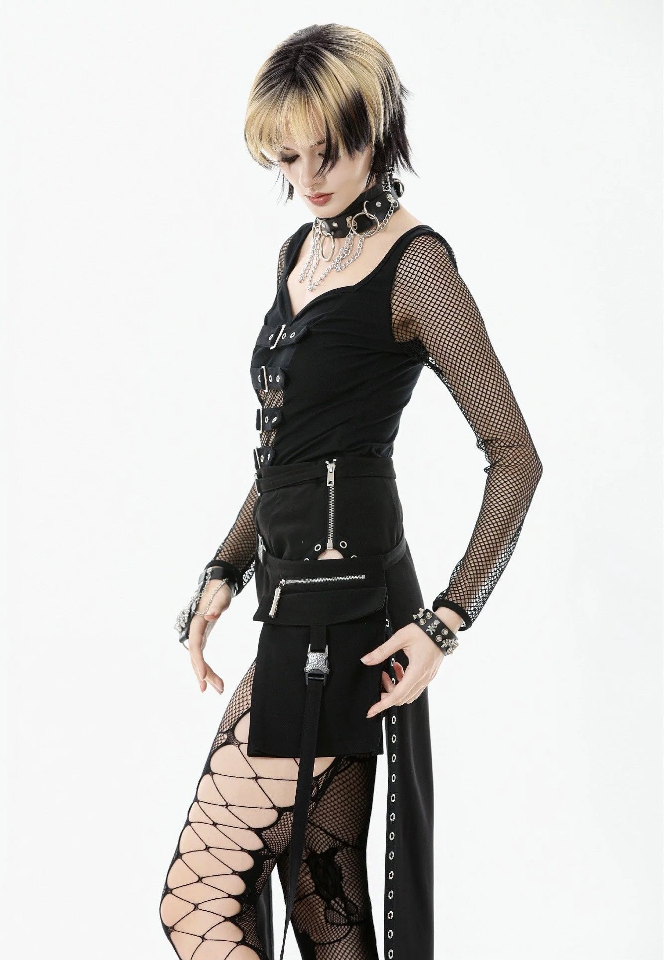 Dark In Love - Punk High-Slit - Skirt | Women-Image