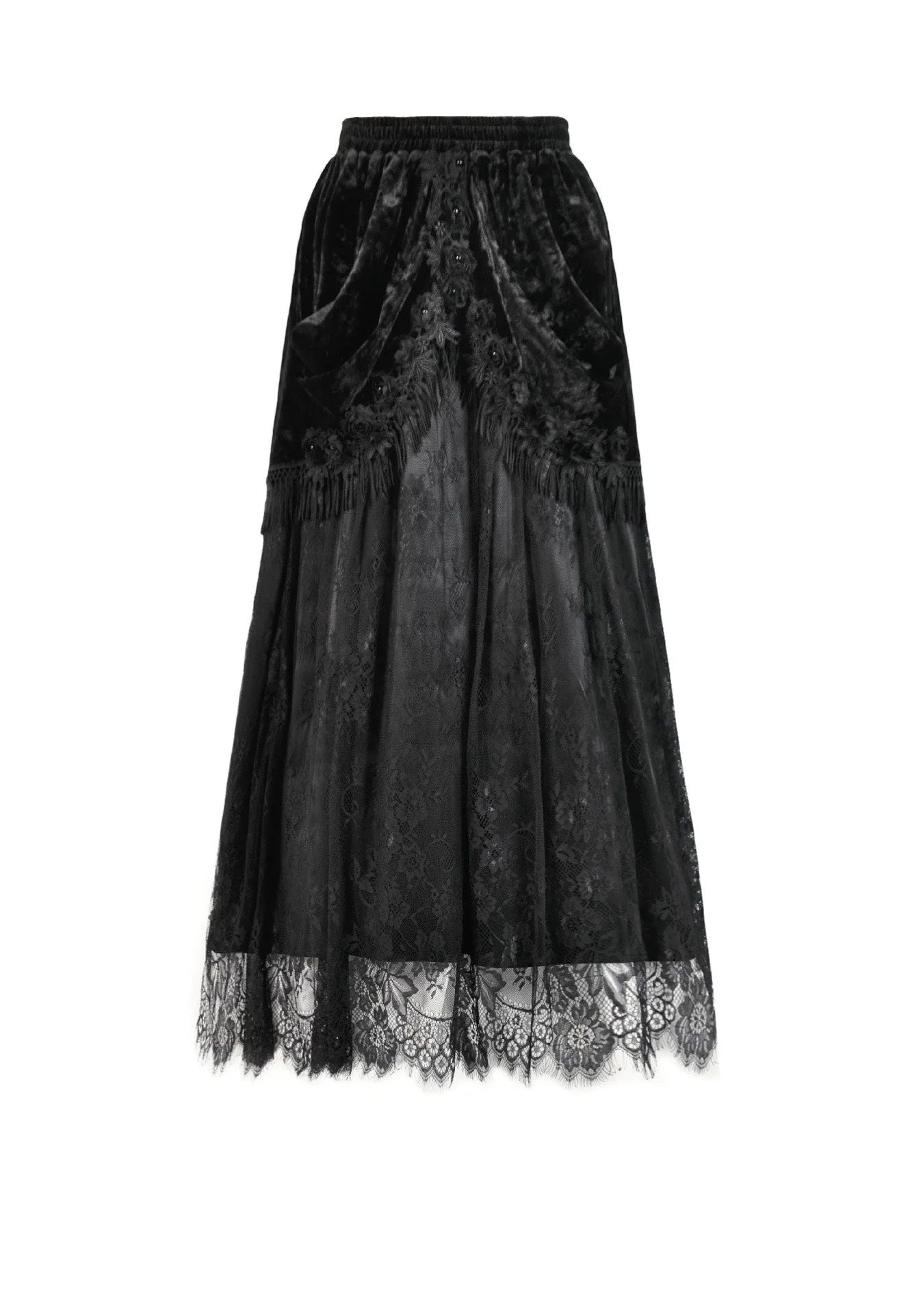 Dark In Love - Gothic Court Floral Tassel - Skirt | Women-Image