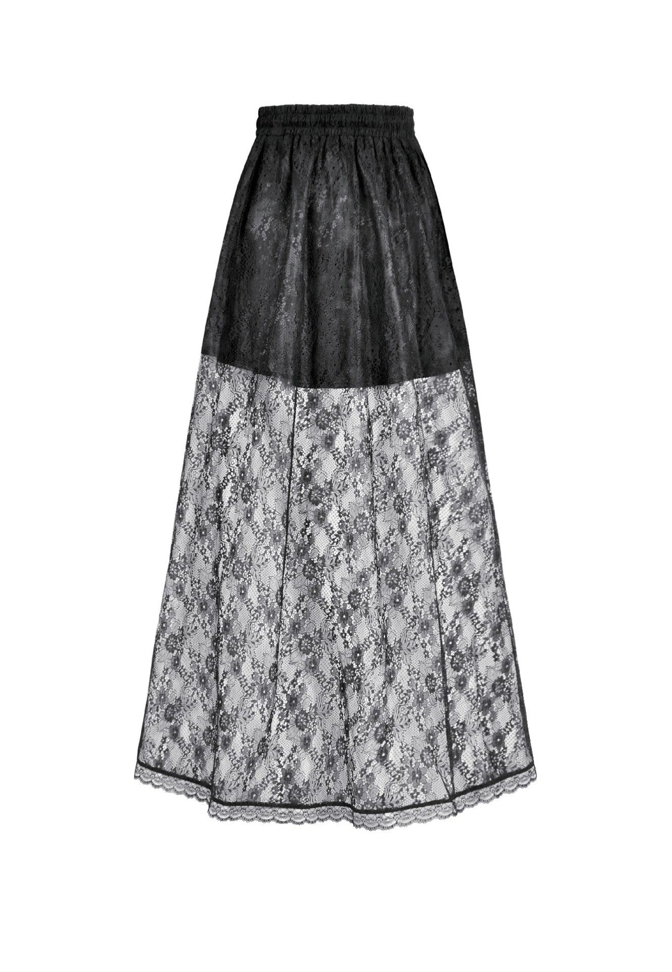 Dark In Love - Gothic Court Mesh Lace High-Low - Skirt | Women-Image