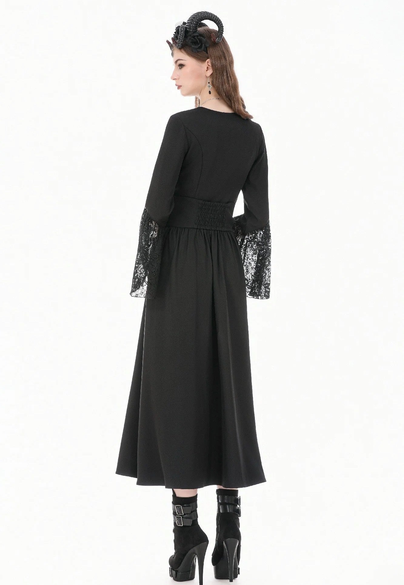 Dark In Love Gothic High Waist Hollow Embroidery Sukně | Women-Image