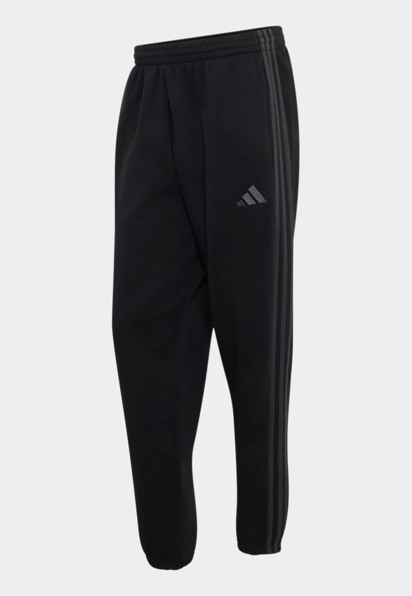Adidas - Essentials 3-Stripes Fleece Tapered Cuffed Black/Carbon - Sweat Pants | Men-Image