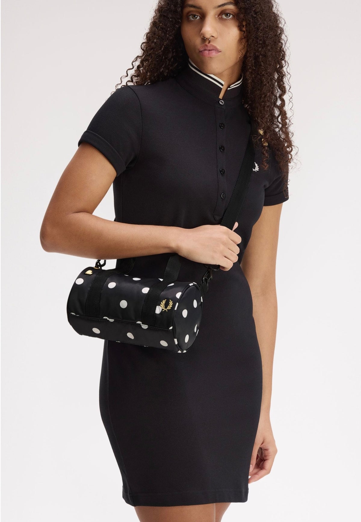 Fred Perry x Amy Winehouse Polka Dot Amy Mini Barrel Black Dufflebag | Women-Image